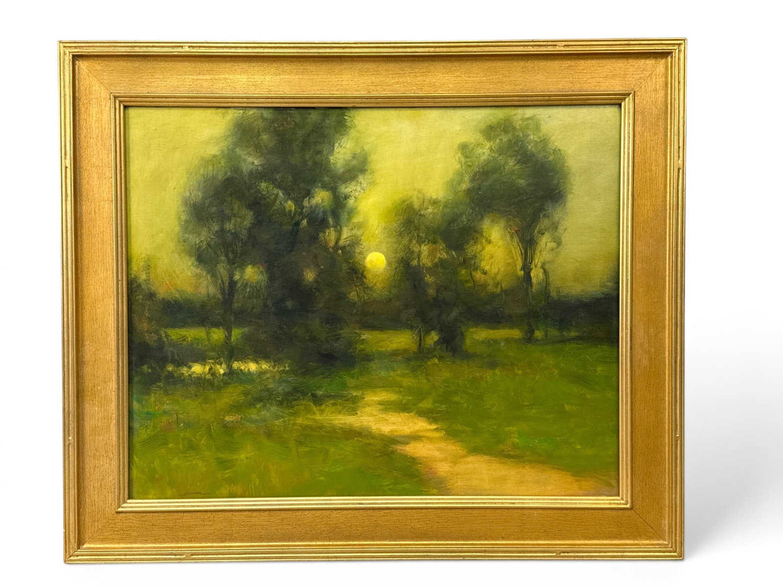 Dennis Sheehan Oil/Canvas: Landscape: Dennis Sheehan (American, b. 1950). A gilt-framed, oil on canvas landscape. Signed. Frame: 31in x 37in. Canvas: 24in x 30in. | You have additional shipping options, and are not required to use Live Sh