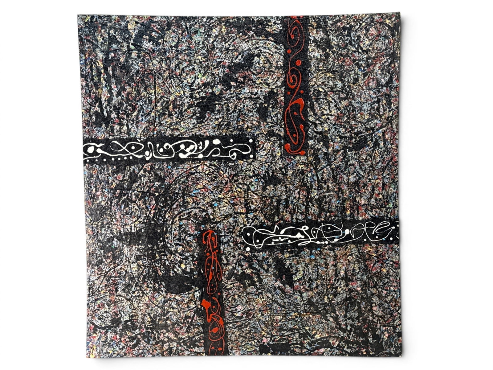 Large Format Oil/Canvas: Abstract: A large format oil on canvas abstract expressionist painting. 54in x 49in. | You have additional shipping options, and are not required to use Live Shipping. Additional shipping and delivery details a