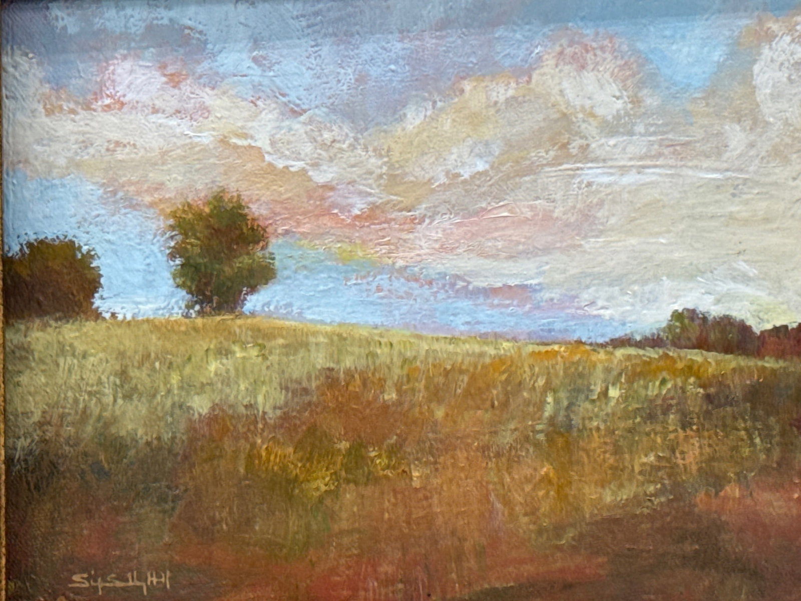 Gilt-Framed Oil/Canvas: Landscape (1 of 4)