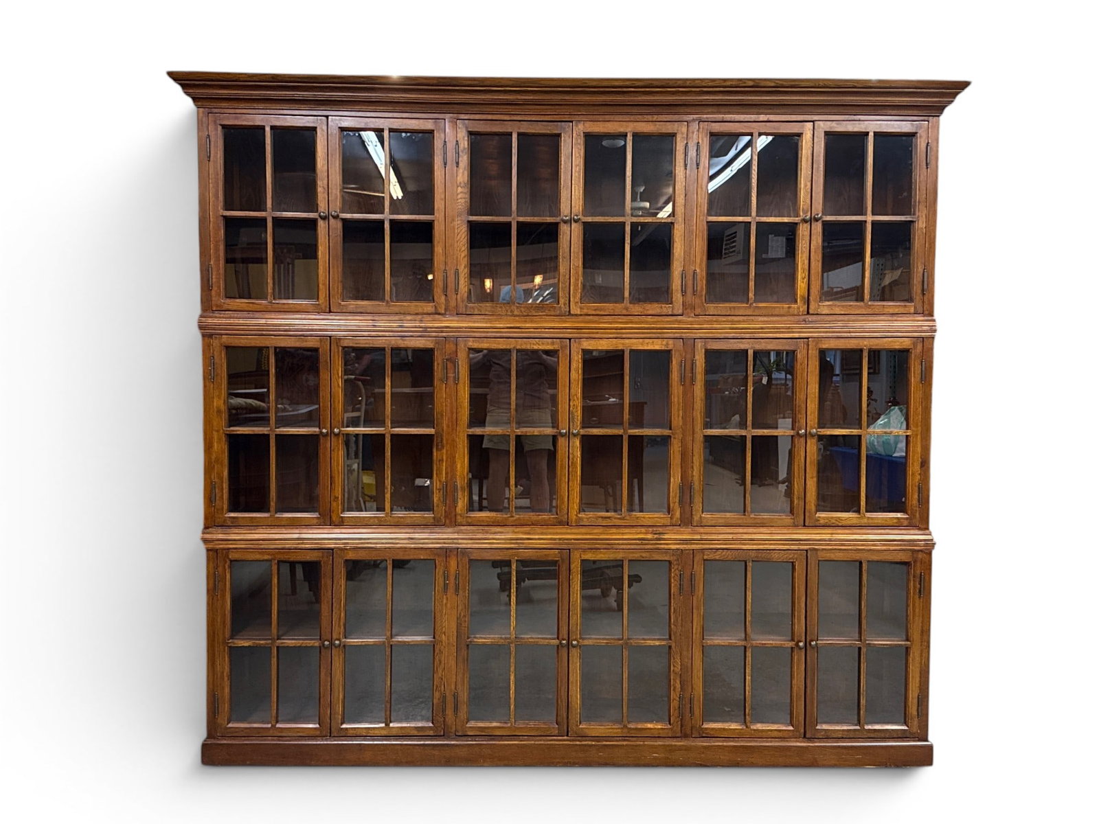 Large Oak Three-Stack Haberdashery Bookcase (1 of 5)