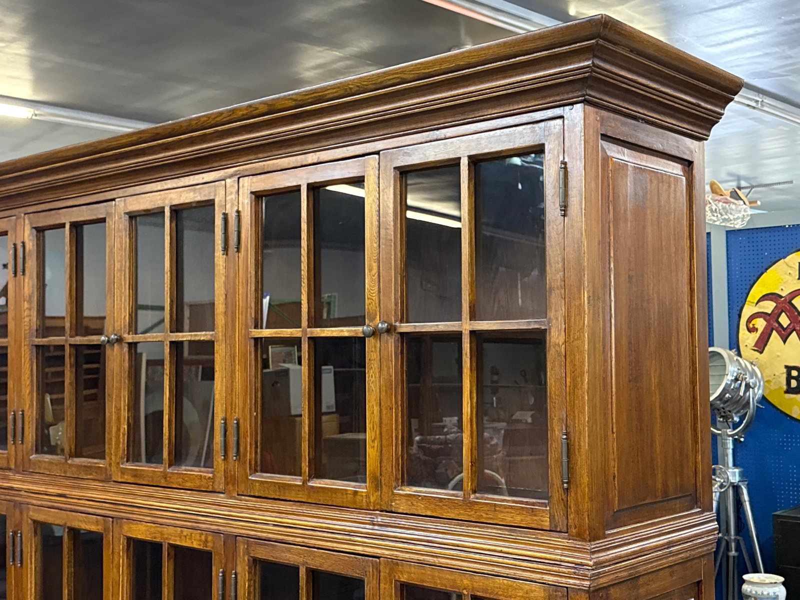 Large Oak Three-Stack Haberdashery Bookcase - 2