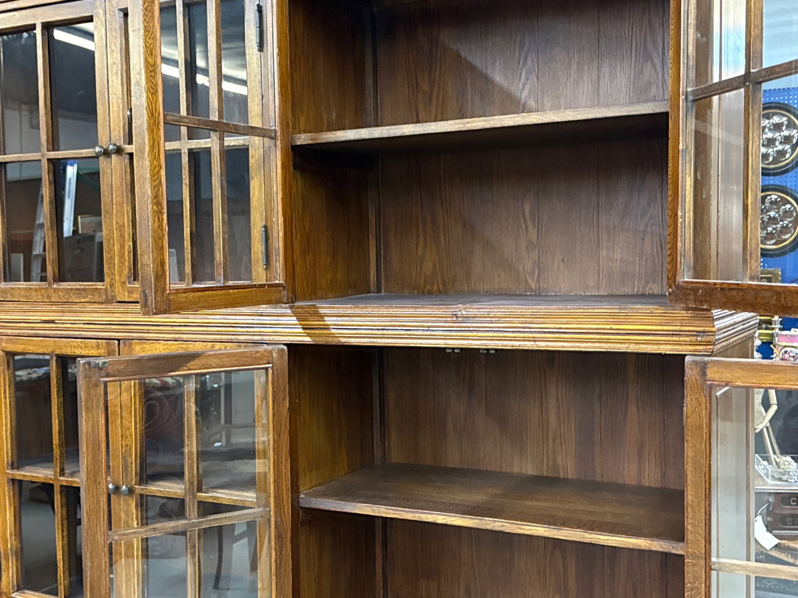 Large Oak Three-Stack Haberdashery Bookcase - 4