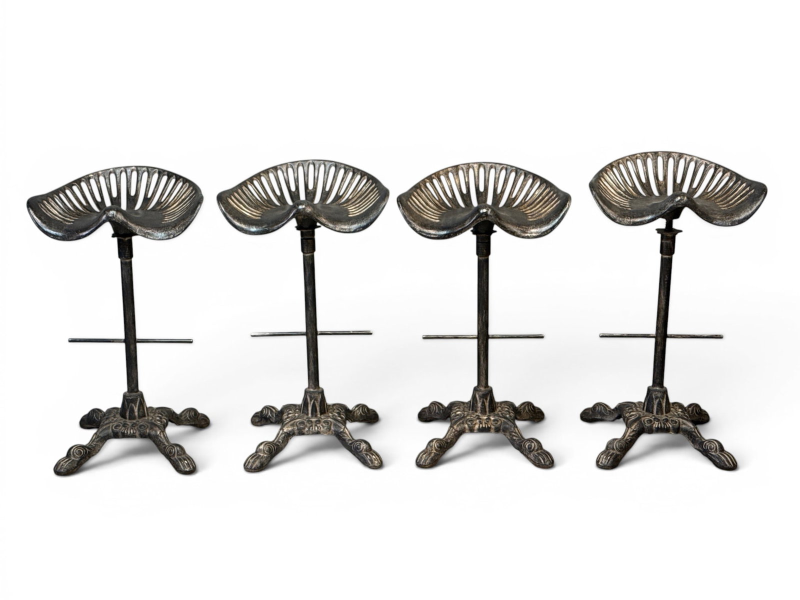 Four Industrial Cast Iron Tractor Seat Barstools (1 of 4)
