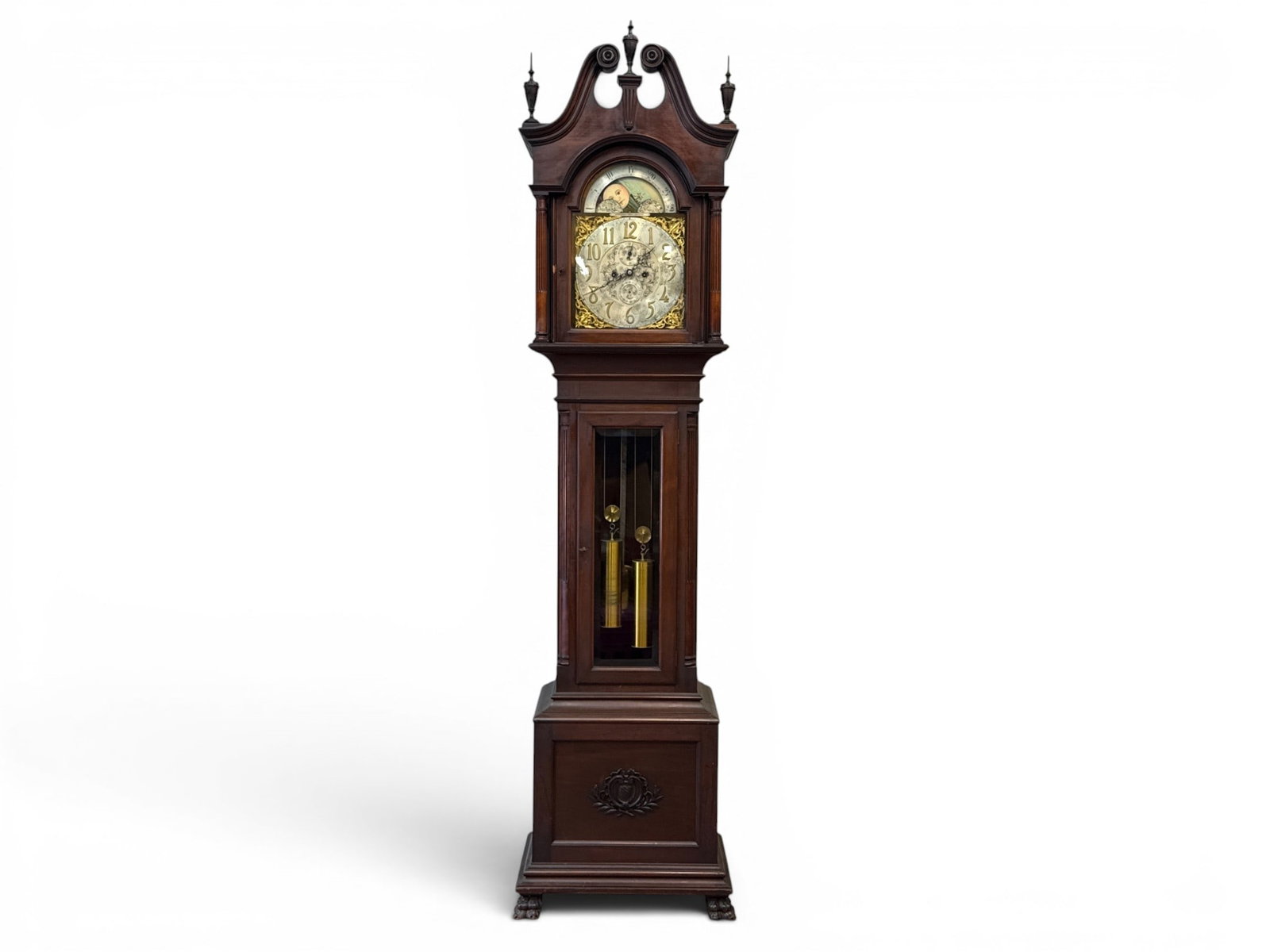 Paw Foot Chippendale-style Mahogany Tall Case Clock (1 of 10)