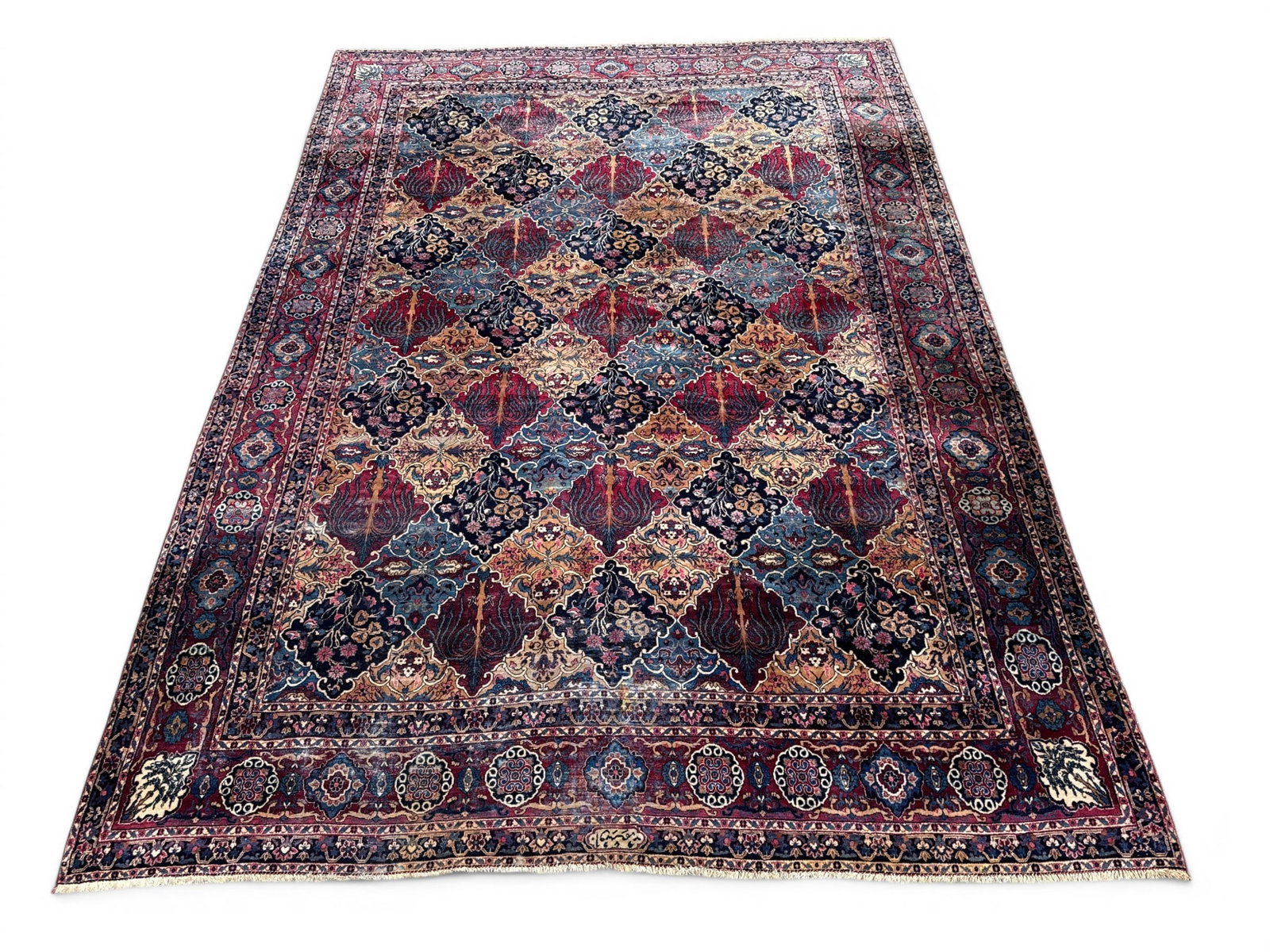Signed Yazd Kirman Carpet, 14ft 6in x 9ft 10in (1 of 9)