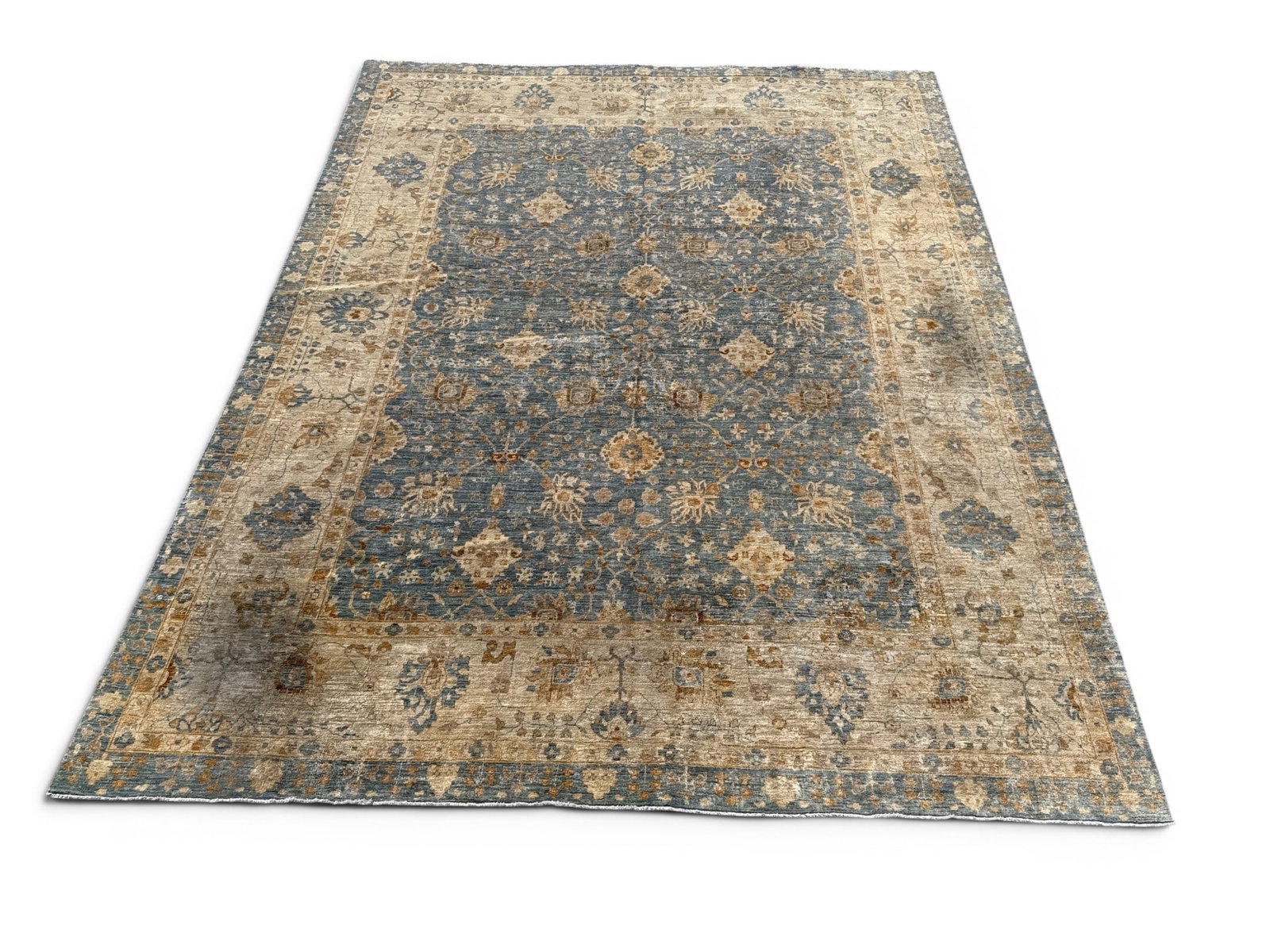 Pakistani Oushak Room Size Carpet, 14ft 9in x 11ft 8in (1 of 8)