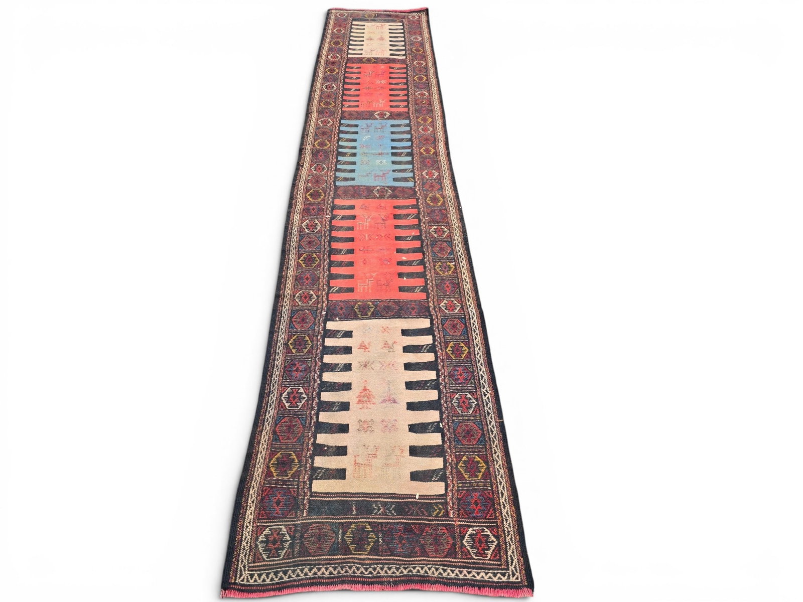 Turkish Kilim Runner, 12ft 8in x 2ft 5in (1 of 5)