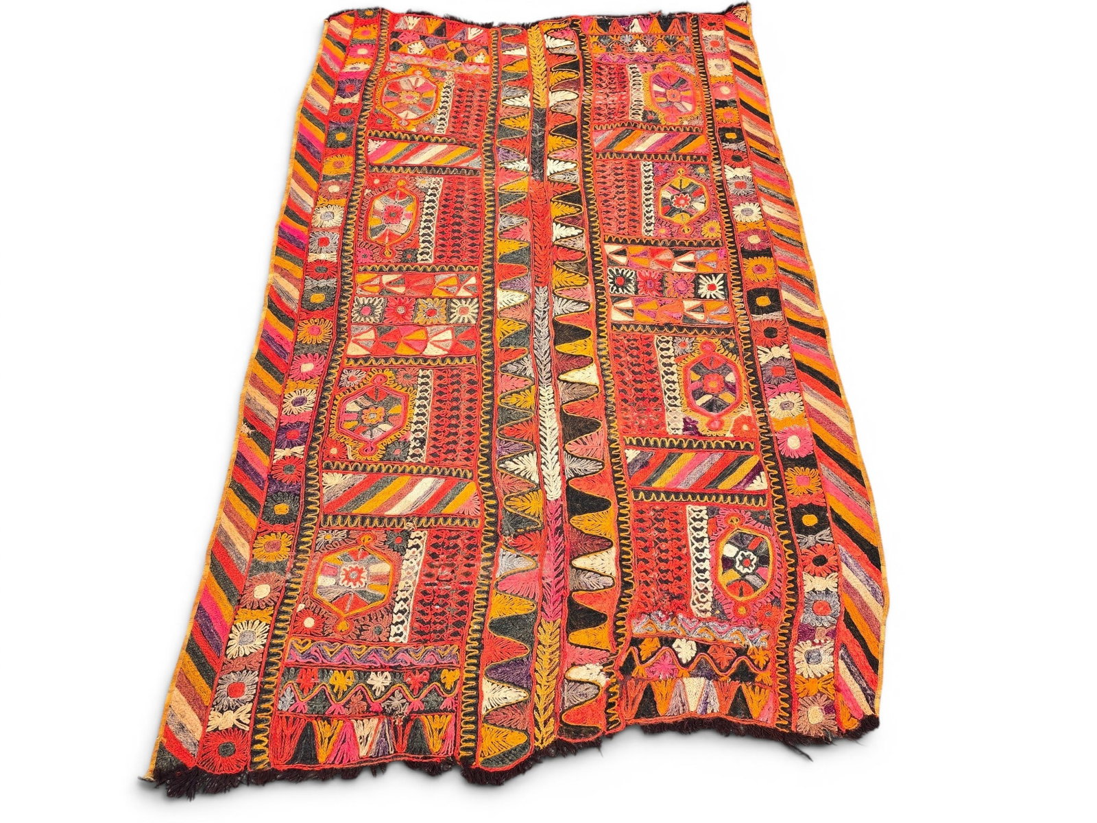 Colorful Kilim Tribal Area Carpet, 4ft 4in x 6ft 8in (1 of 7)