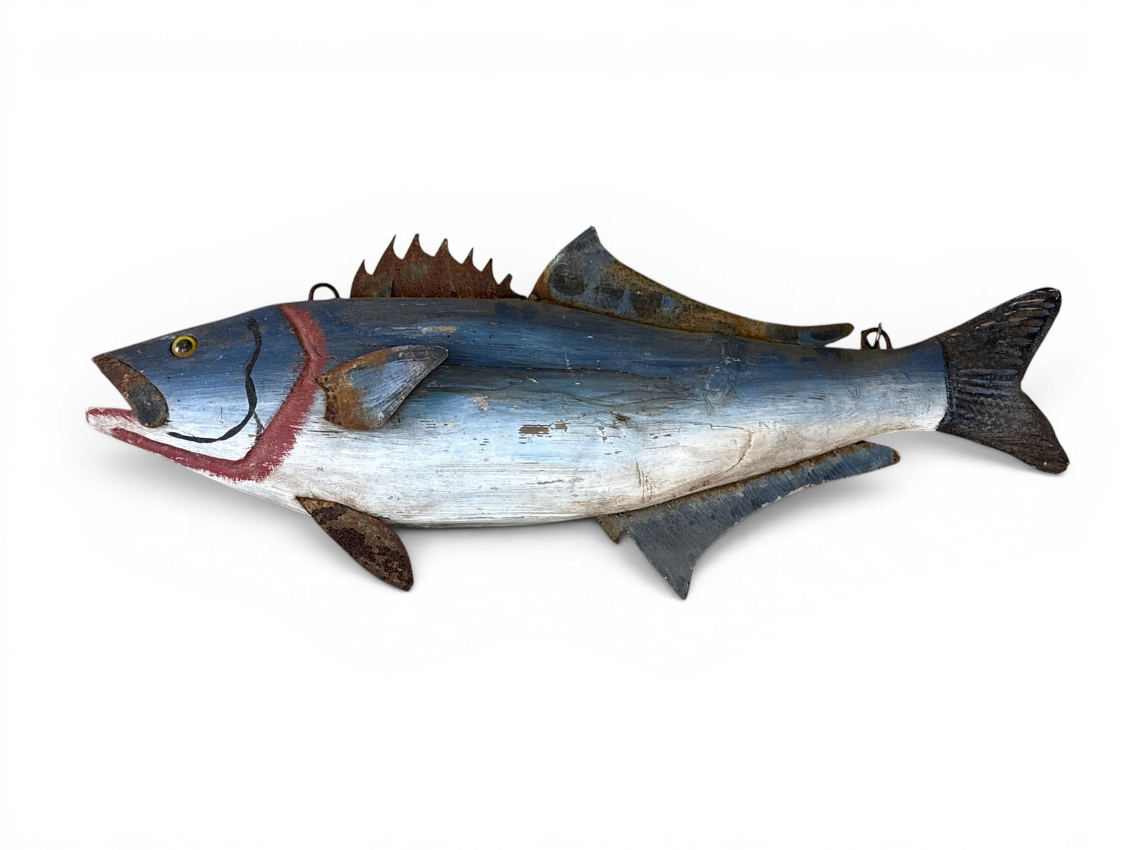 Folk Art Carved and Painted Fish Trade Sign (1 of 4)