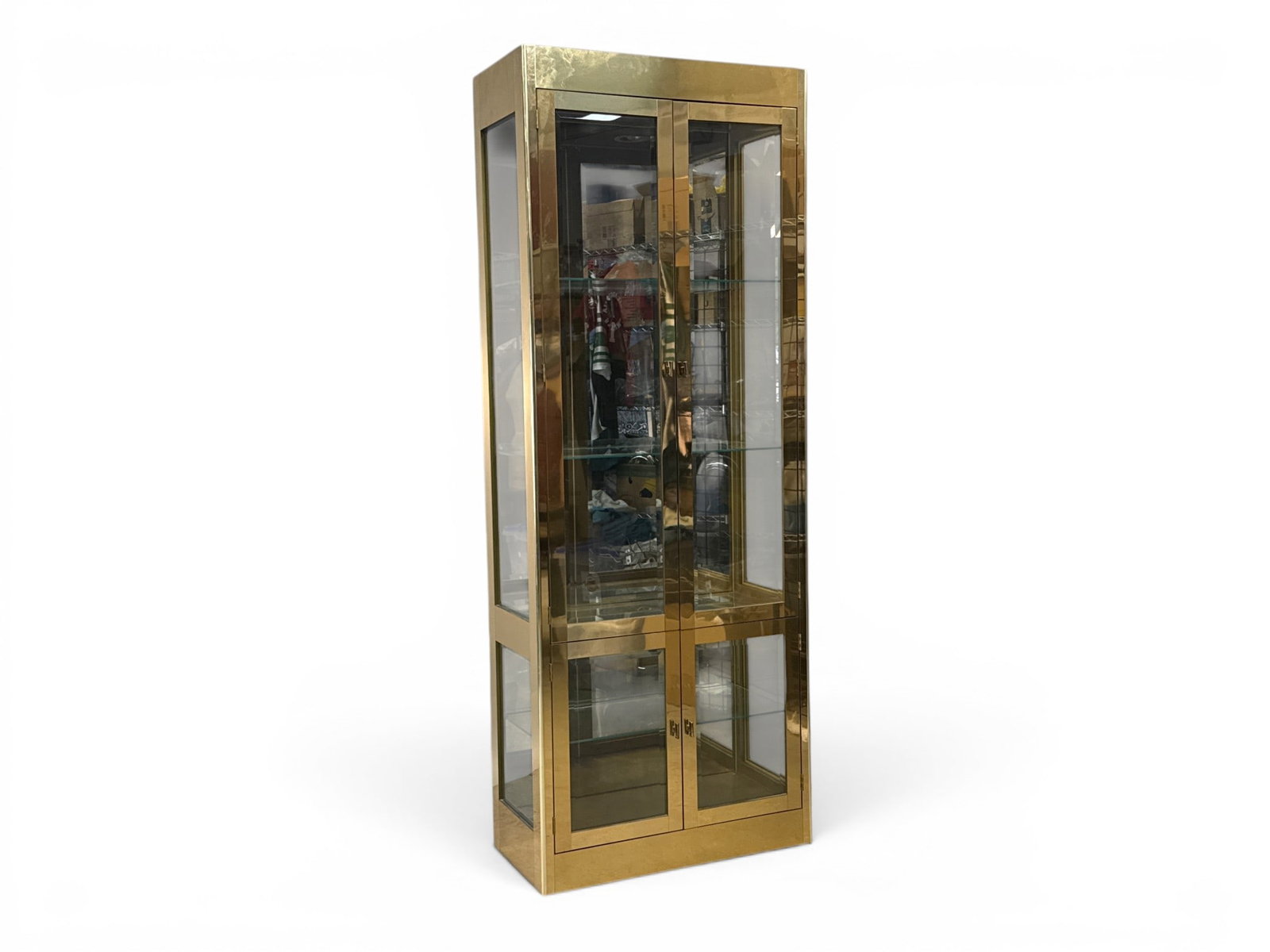 Mastercraft Brass Curio Cabinet (1 of 8)