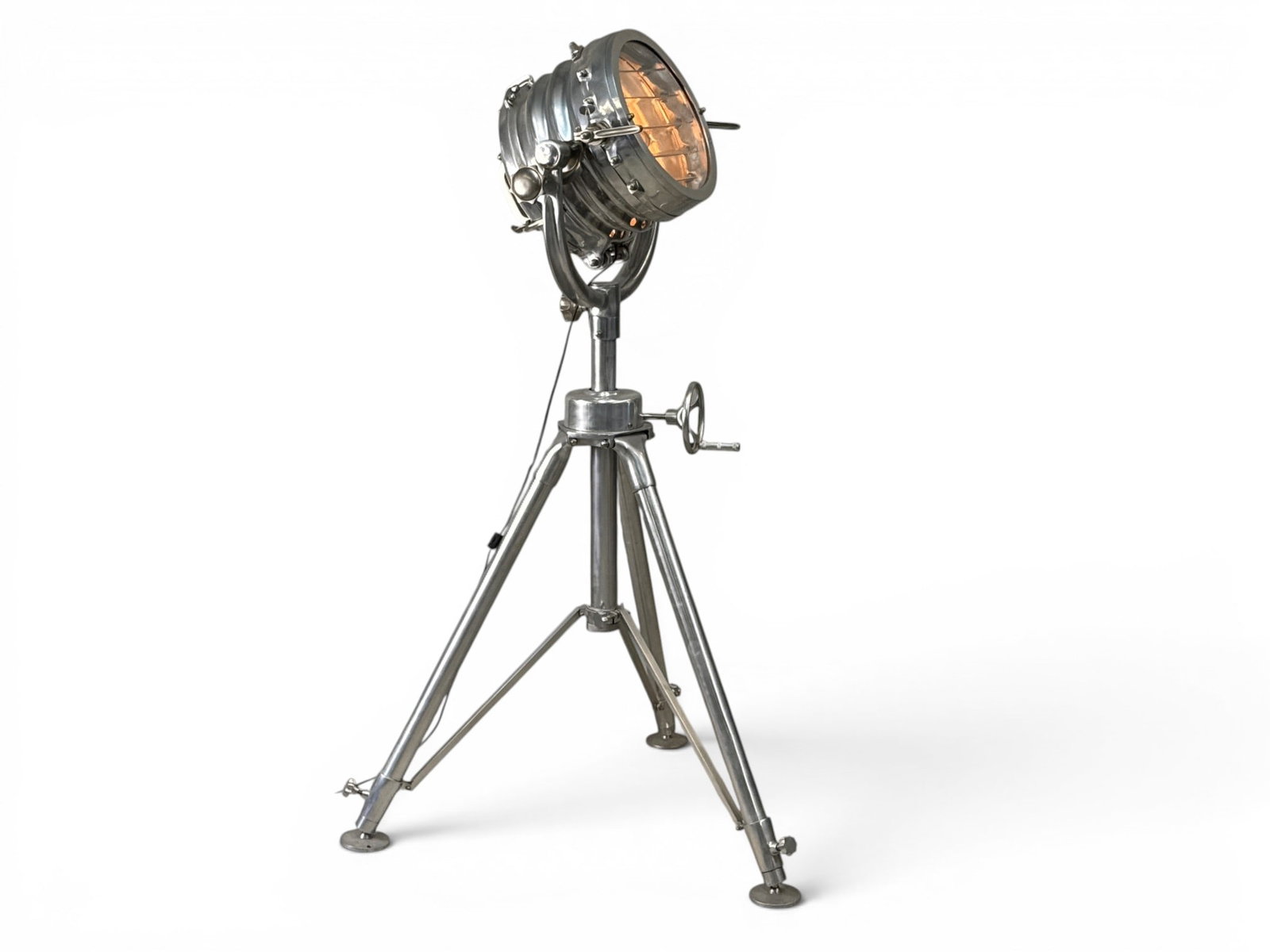 Restoration Hardware Nautical Spot Light Floor Lamp: A Restoration Hardware nautical spot light floor lamp. Adjustable height. 63in tall as photographed. | You have additional shipping options, and are not required to use Live Shipping. Additional