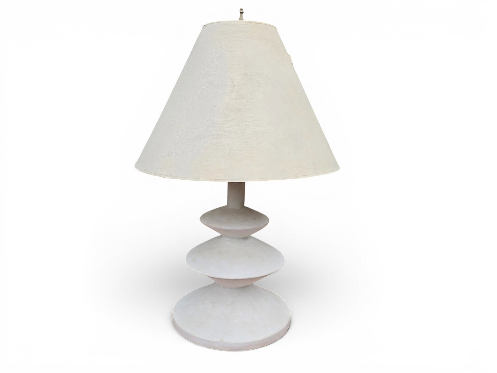 After Giacometti Table Lamp: A sculptural plaster table lamp in the manner of Diego and Alberto Giacometti. | You have additional shipping options, and are not required to use Live Shipping. Additional shipping and delivery