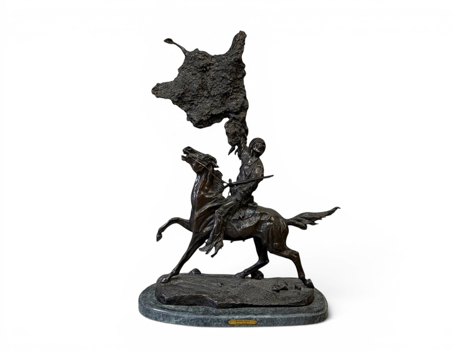 After Frederic Remington Bronze: Buffalo Signal (1 of 4)