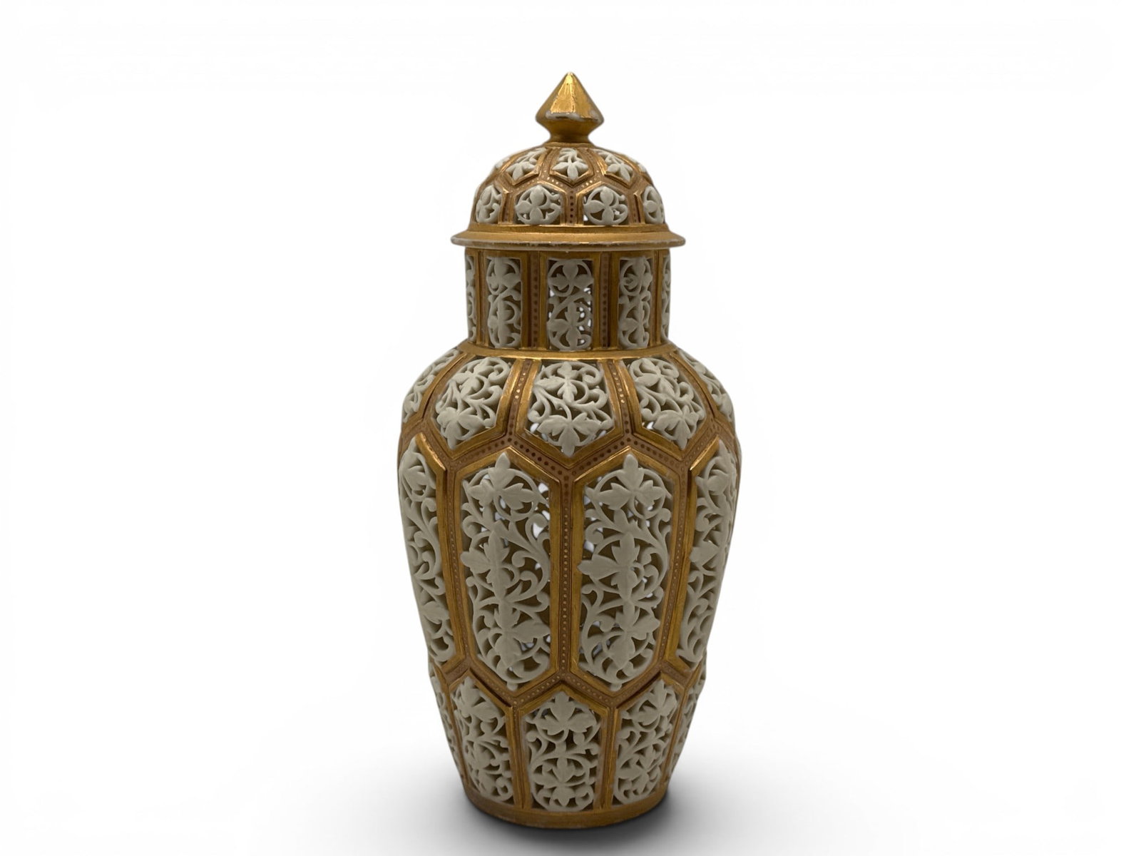 Grangier Worchester Reticulated Porcelain Potpourri Jar (1 of 4)