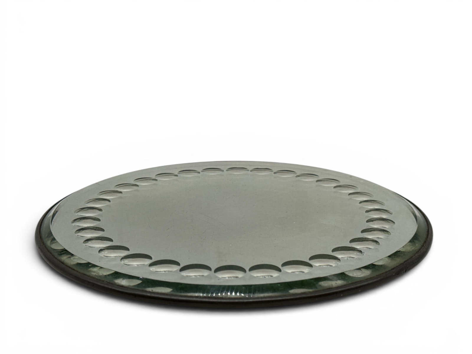 Early 20th C. English Sorcerer's Mirror: An early 20th C. English sorcerer's mirror with convex circular detail. Marked verso. 9in diameter. | You have additional shipping options, and are not required to use Live Shipping. Additional
