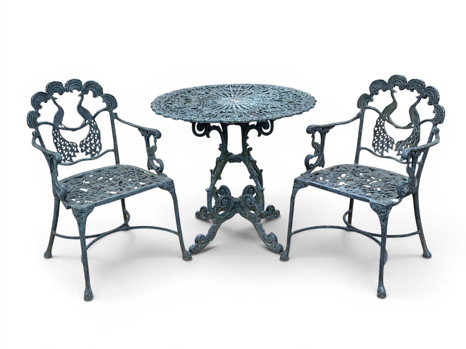 Cast Aluminum Peacock Garden Bistro Set (1 of 4)