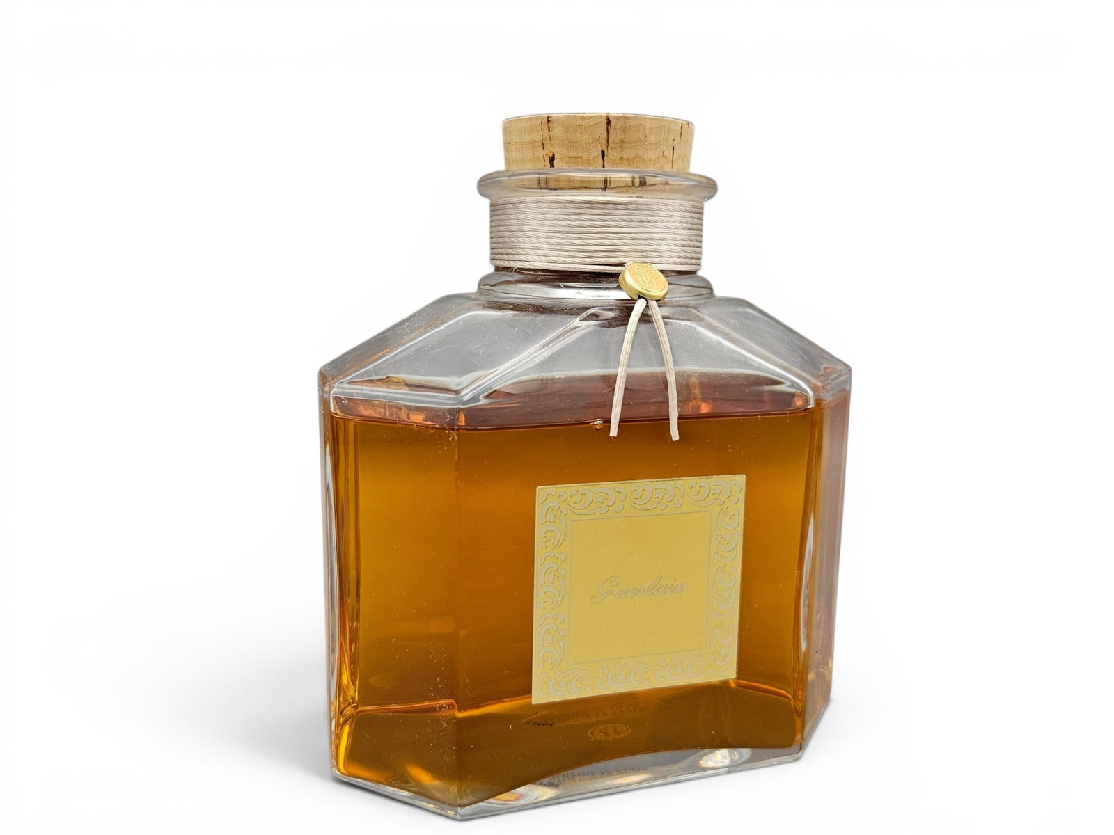 Guerlain 500 ml Perfume in Baccarat Bottle: A 500ml Baccarat crystal bottle of Guerlain perfume. 6in tall. | You have additional shipping options, and are not required to use Live Shipping. Additional shipping and delivery details are available