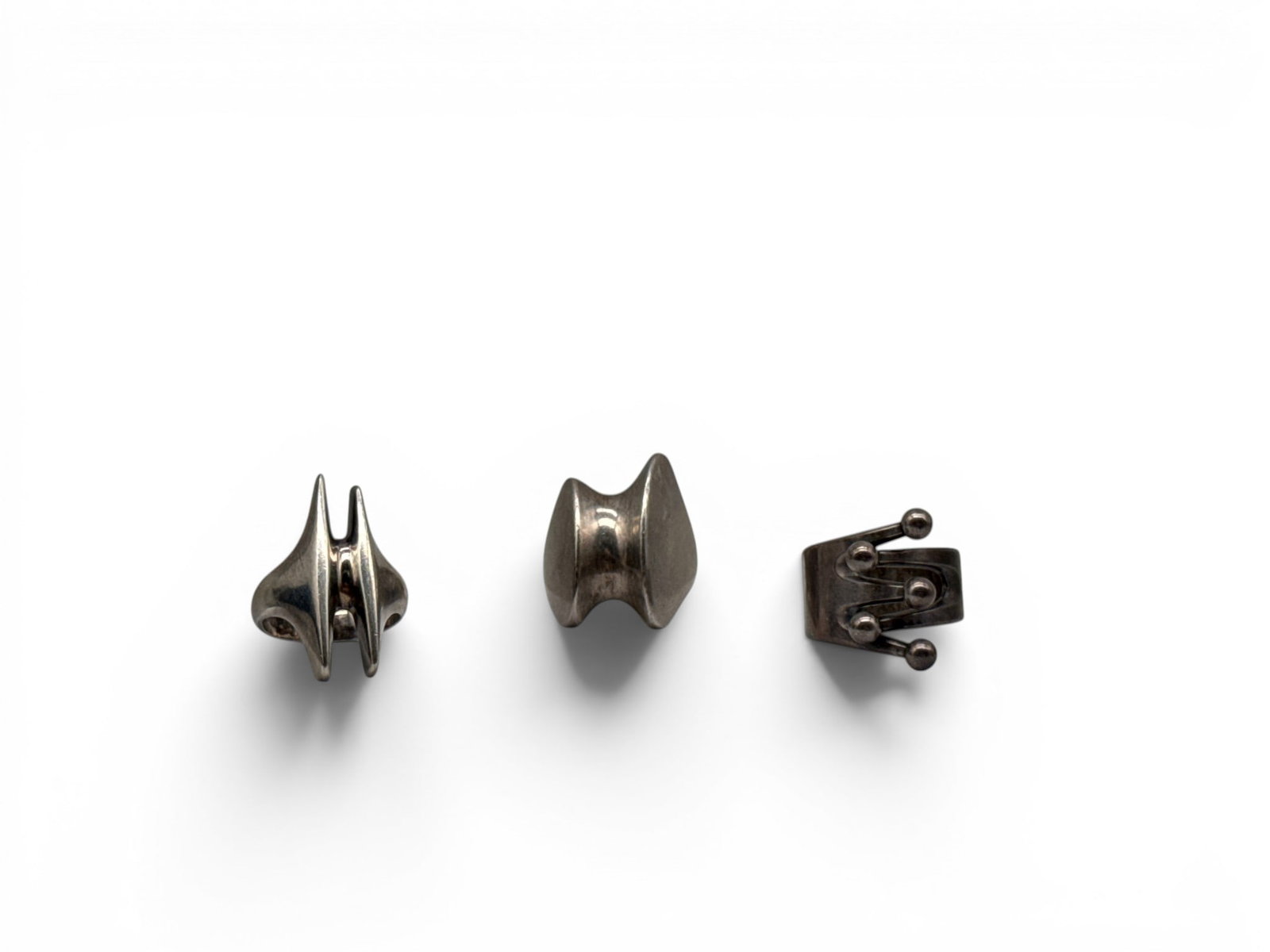Three Georg Jensen and Ekar Sterling Silver Modernist Rings (1 of 8)
