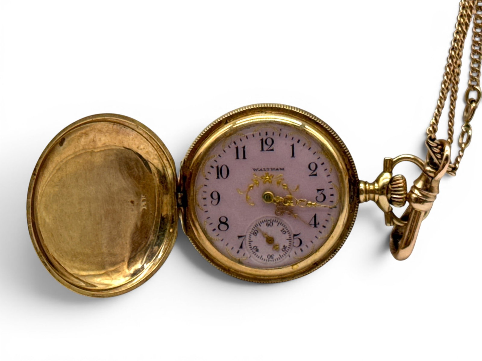 Victorian Lady Waltham 14K Pocket Watch and Chain (1 of 6)