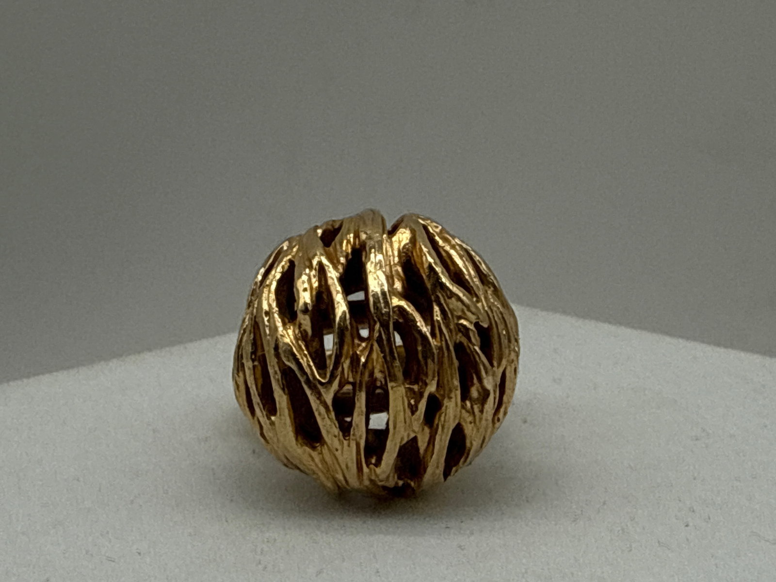 14K Brutalist Orb Ring - 2