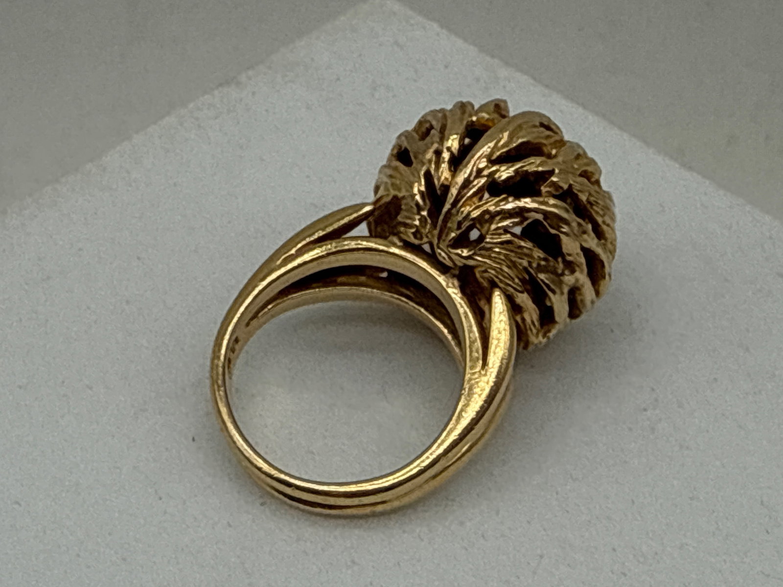 14K Brutalist Orb Ring - 3