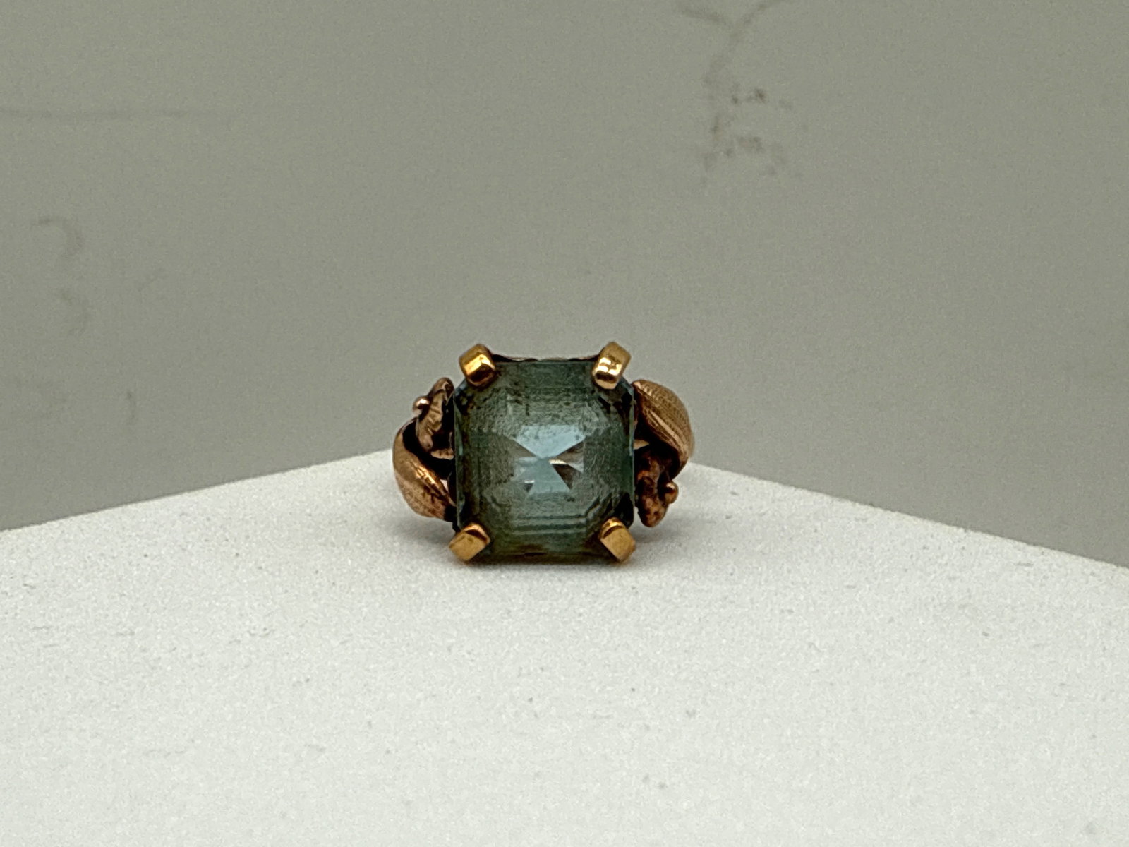 14K Rectangular Aquamarine Ring - 2
