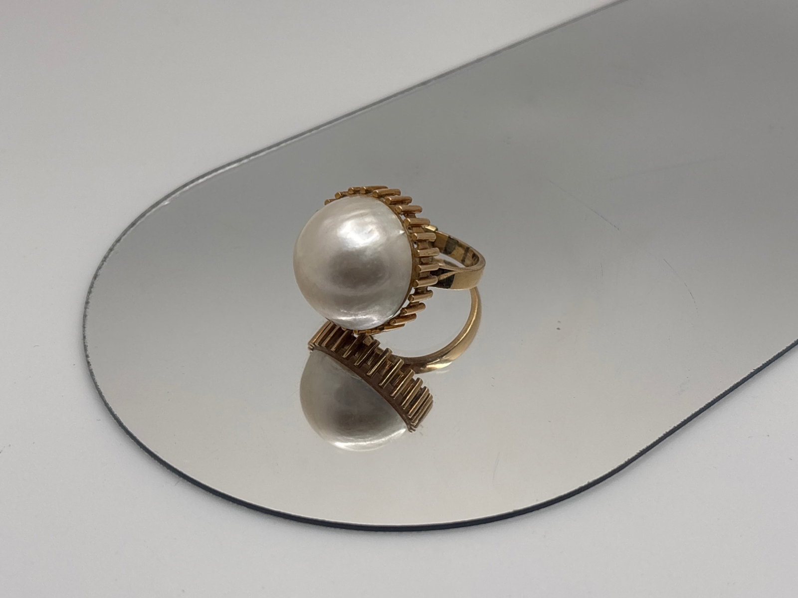 14K Yellow Gold Mabe Pearl Cocktail Ring (1 of 5)