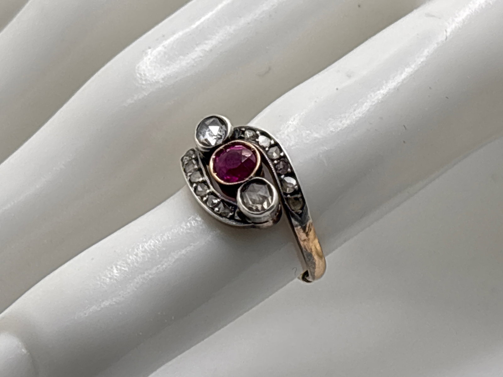 Belle Epoque 14K Ruby and Diamond Ring - 2