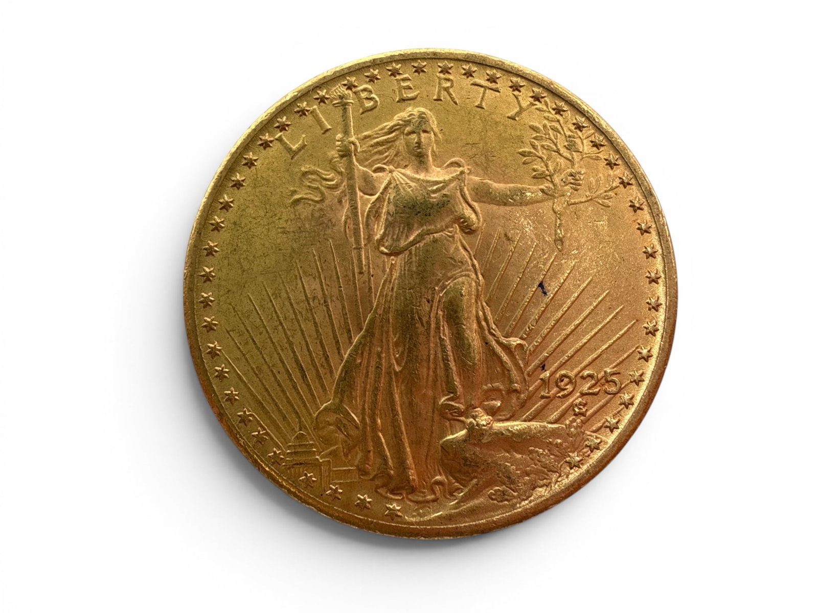 1925 Saint-Gaudens Double Eagle $20 Gold Coin: A 1925 Saint-Gaudens Double Eagle $20 Gold Coin. | You have additional shipping options, and are not required to use Live Shipping. Additional shipping and delivery details are available on our websit