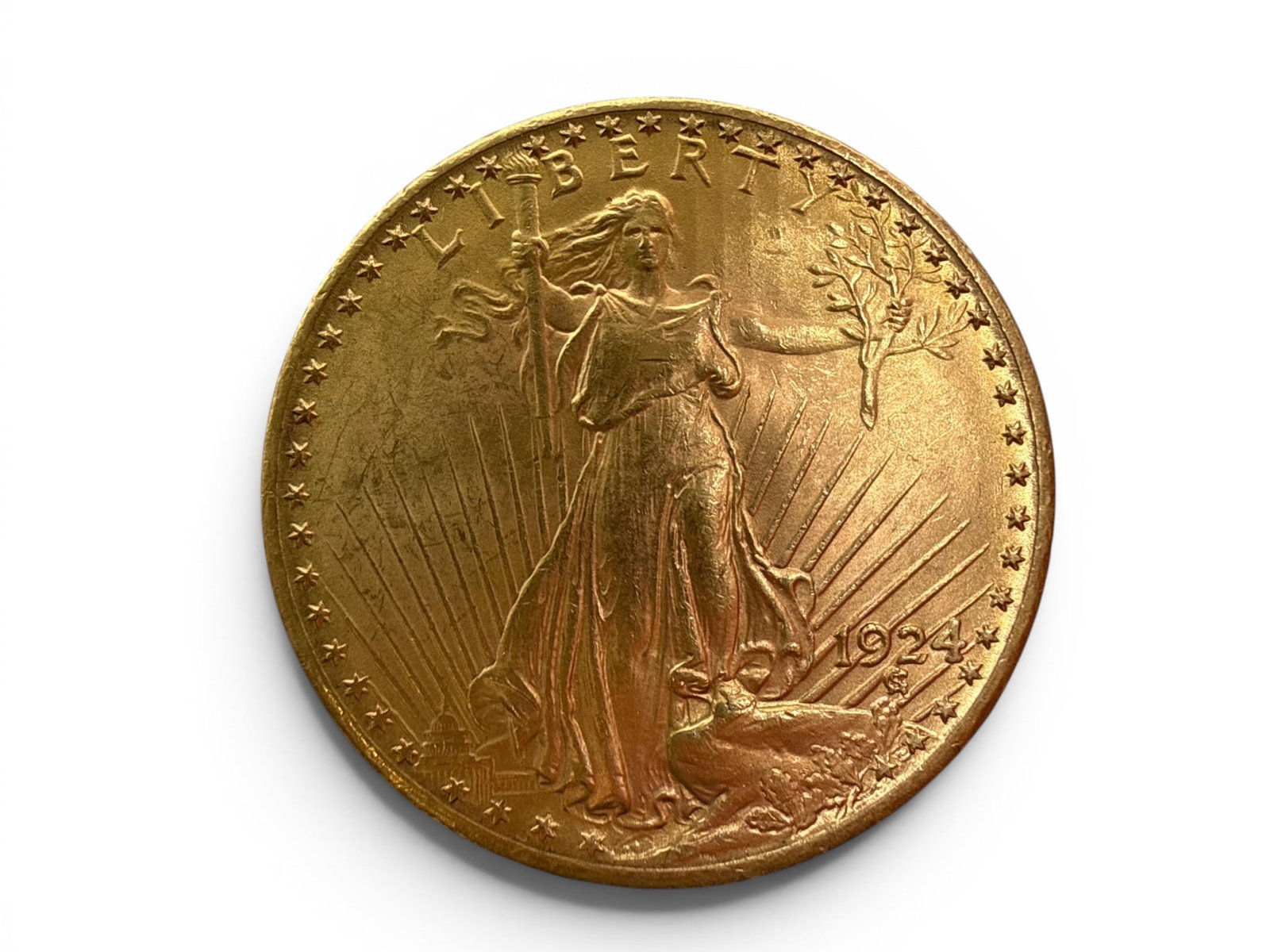 1924 Saint-Gaudens Double Eagle $20 Gold Coin: A 1924 Saint-Gaudens Double Eagle $20 Gold Coin. | You have additional shipping options, and are not required to use Live Shipping. Additional shipping and delivery details are available on our websit