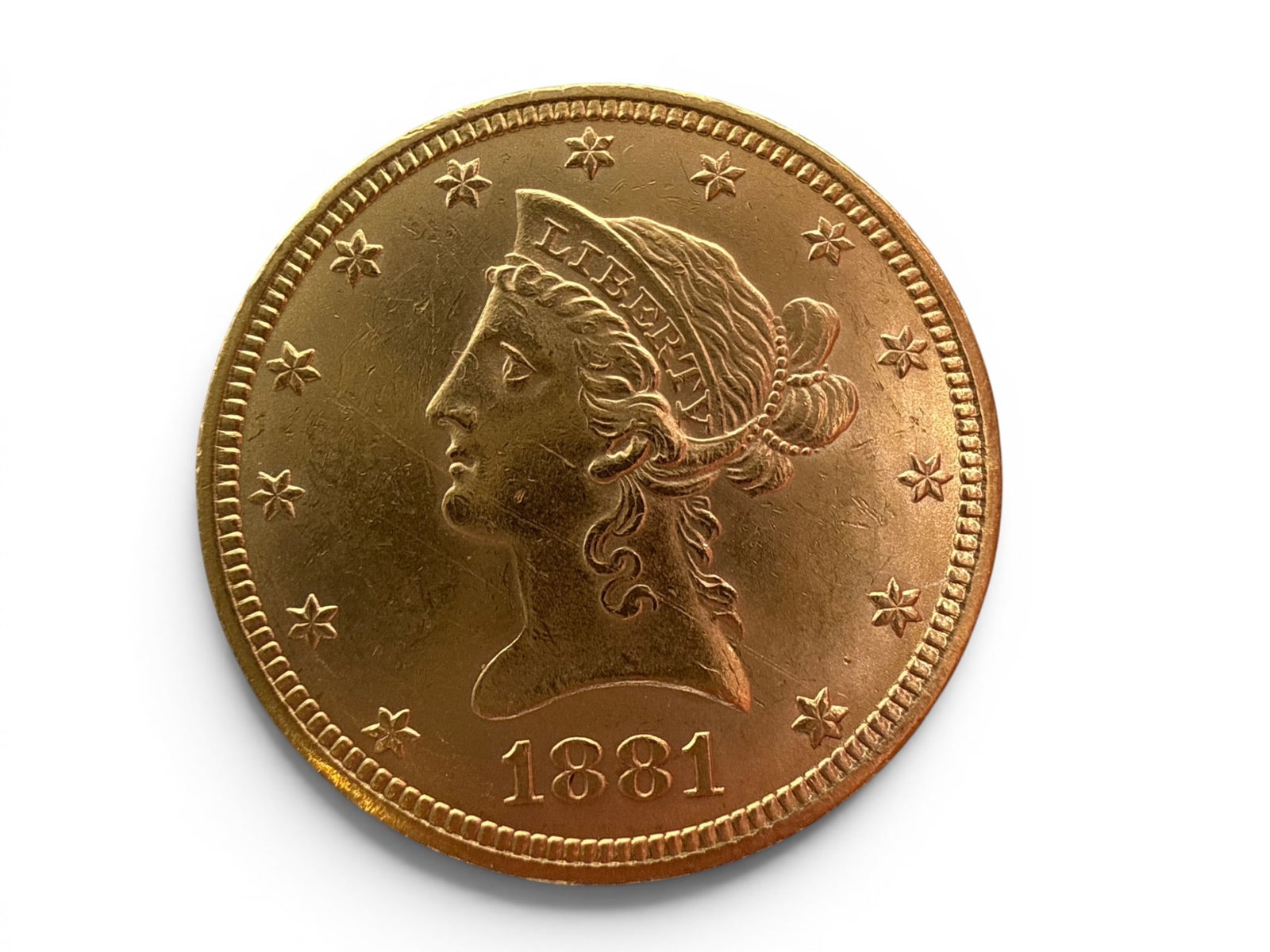 1881 Liberty Head Eagle $10 Gold Coin (1 of 2)