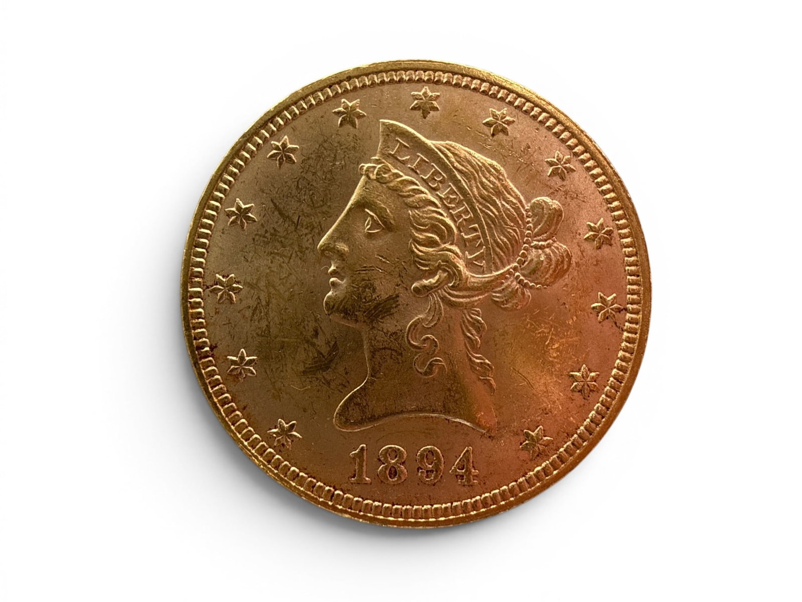 1894 Liberty Head Eagle $10 Gold Coin: An 1894 Liberty Head Eagle $10 Gold Coin. | You have additional shipping options, and are not required to use Live Shipping. Additional shipping and delivery details are available on our website: Brig