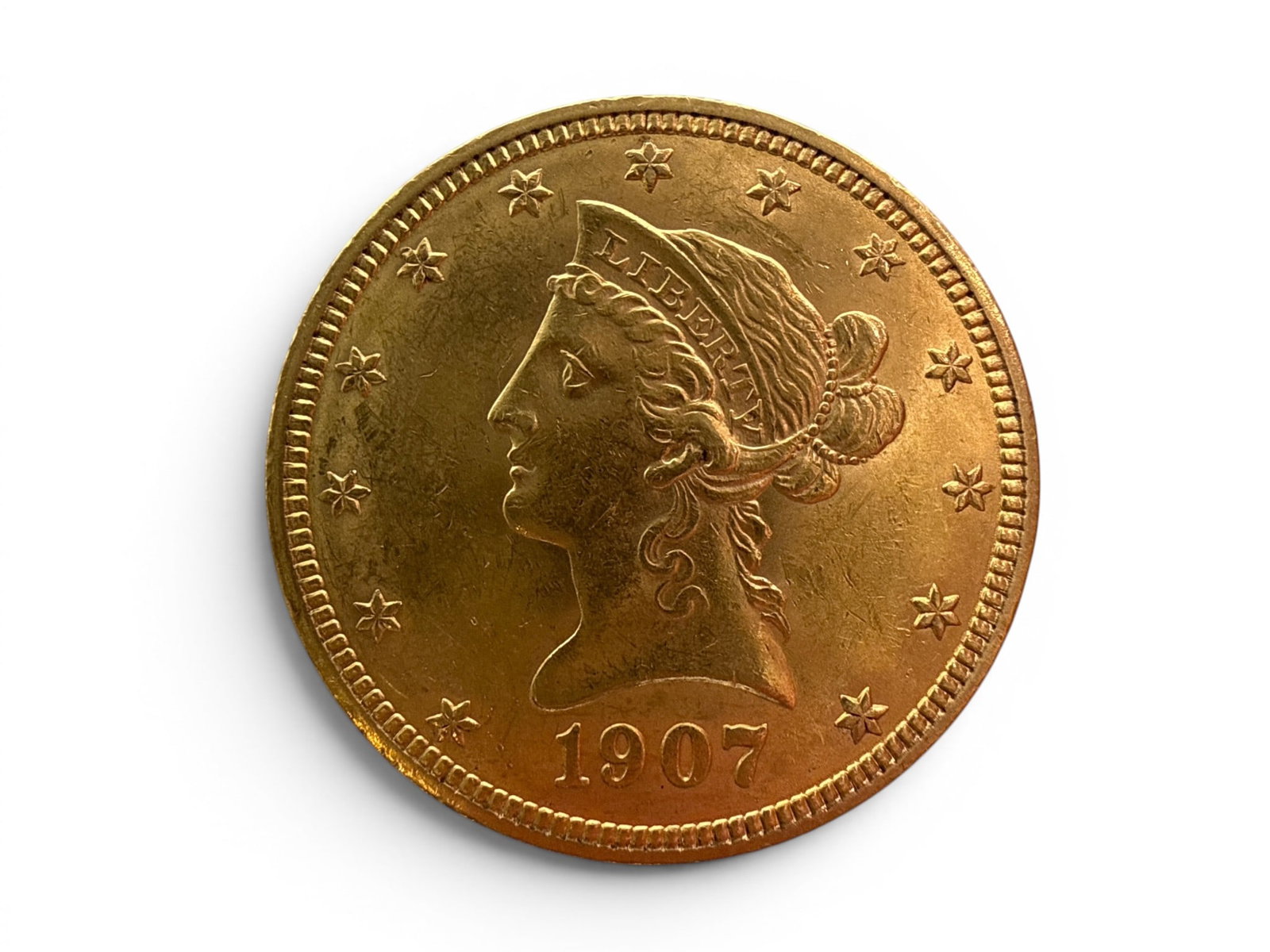 1907 Liberty Head Eagle $10 Gold Coin (1 of 2)