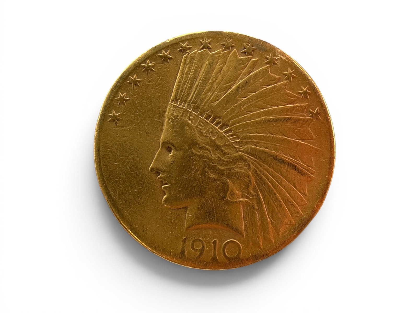 1910 Indian Head Eagle $10 Gold Coin (1 of 2)