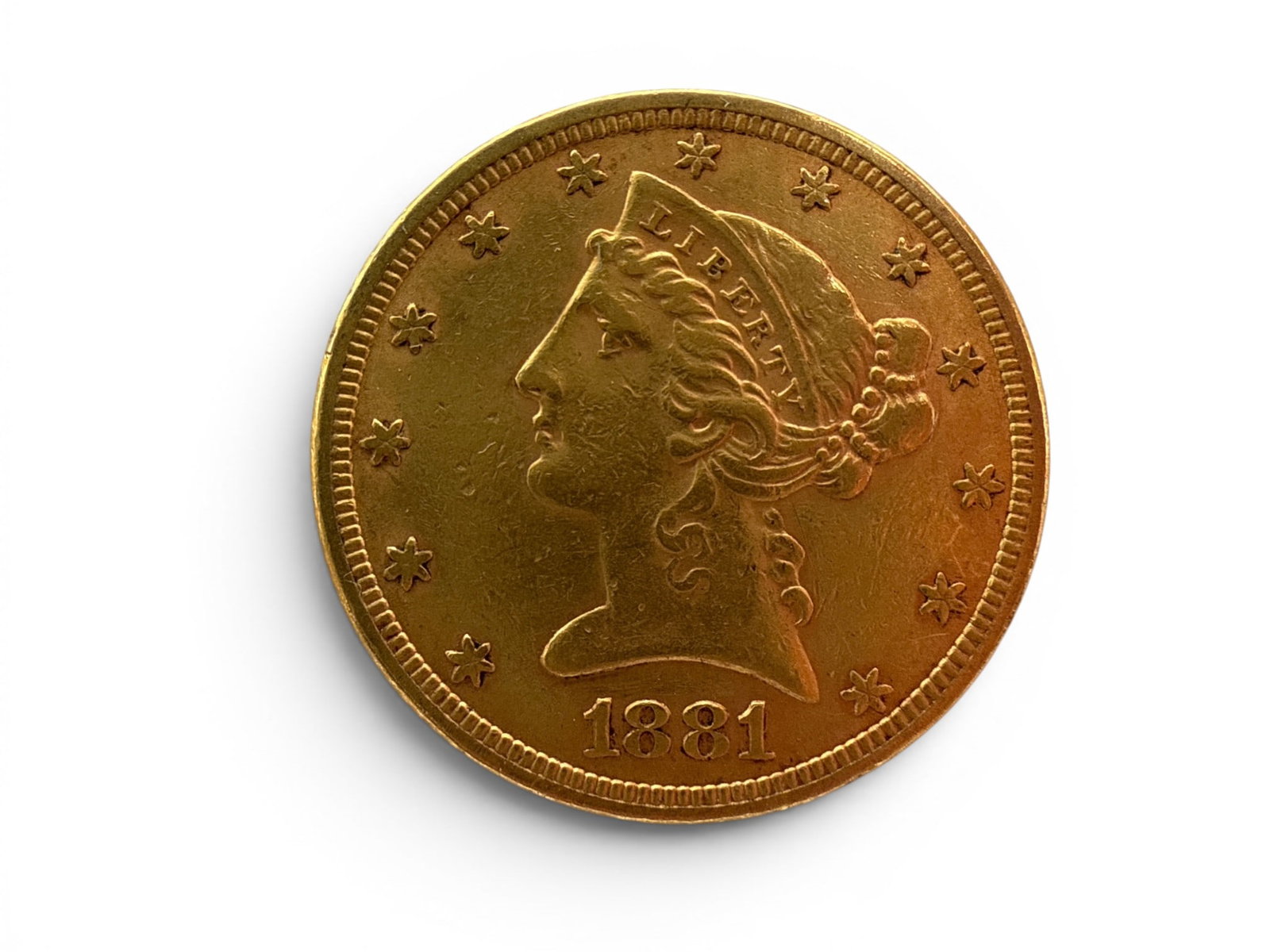 1881 Liberty Head Eagle $5 Gold Coin: An 1881 Liberty Head Eagle $5 Gold Coin. | You have additional shipping options, and are not required to use Live Shipping. Additional shipping and delivery details are available on our website: Brigg