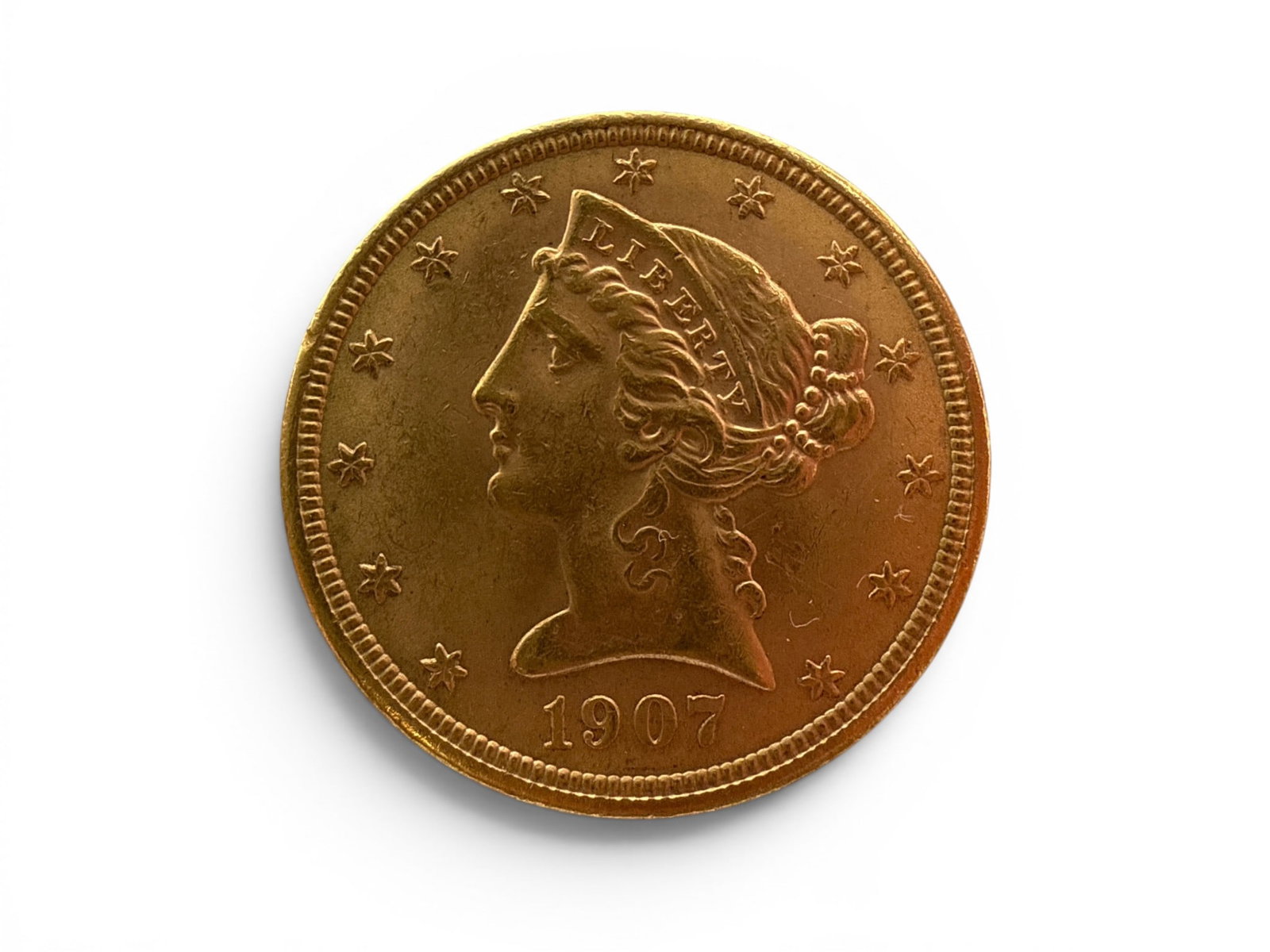 1907 Liberty Head Eagle $5 Gold Coin (1 of 2)