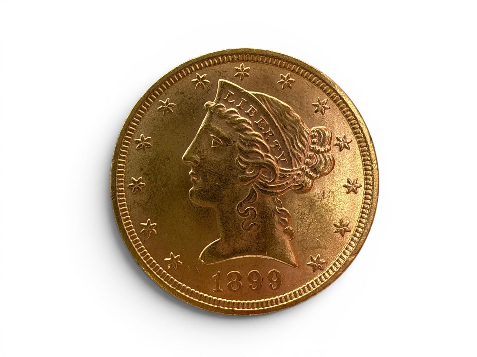 1899 Liberty Head Eagle $5 Gold Coin: An 1899 Liberty Head Eagle $5 Gold Coin. | You have additional shipping options, and are not required to use Live Shipping. Additional shipping and delivery details are available on our website: Brigg