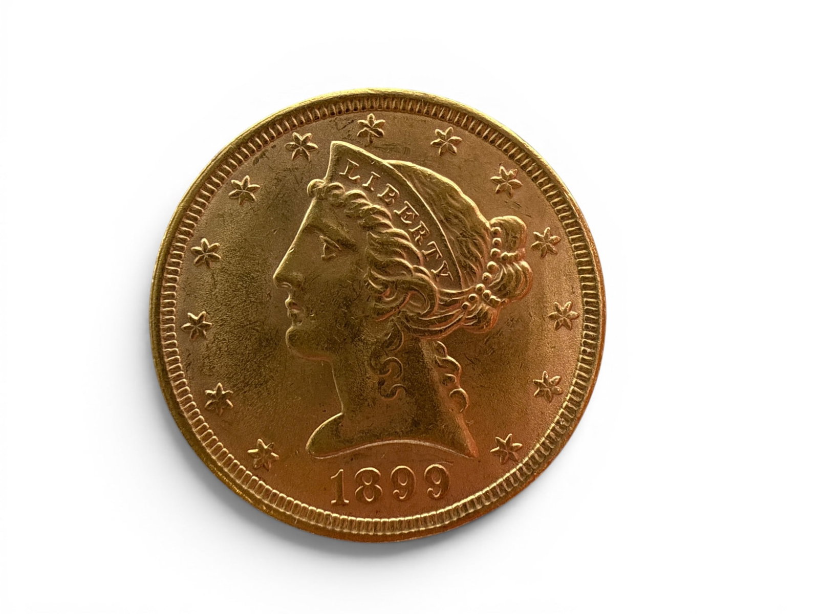 1899 Liberty Head Eagle $5 Gold Coin: An 1899 Liberty Head Eagle $5 Gold Coin. | You have additional shipping options, and are not required to use Live Shipping. Additional shipping and delivery details are available on our website: Brigg
