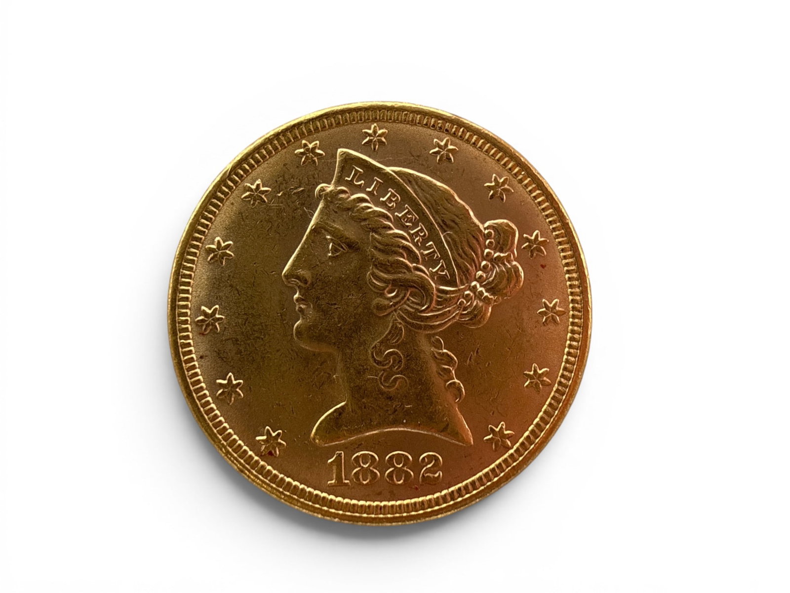 1882 Liberty Head Eagle $5 Gold Coin: An 1882 Liberty Head Eagle $5 Gold Coin. | You have additional shipping options, and are not required to use Live Shipping. Additional shipping and delivery details are available on our website: Brigg