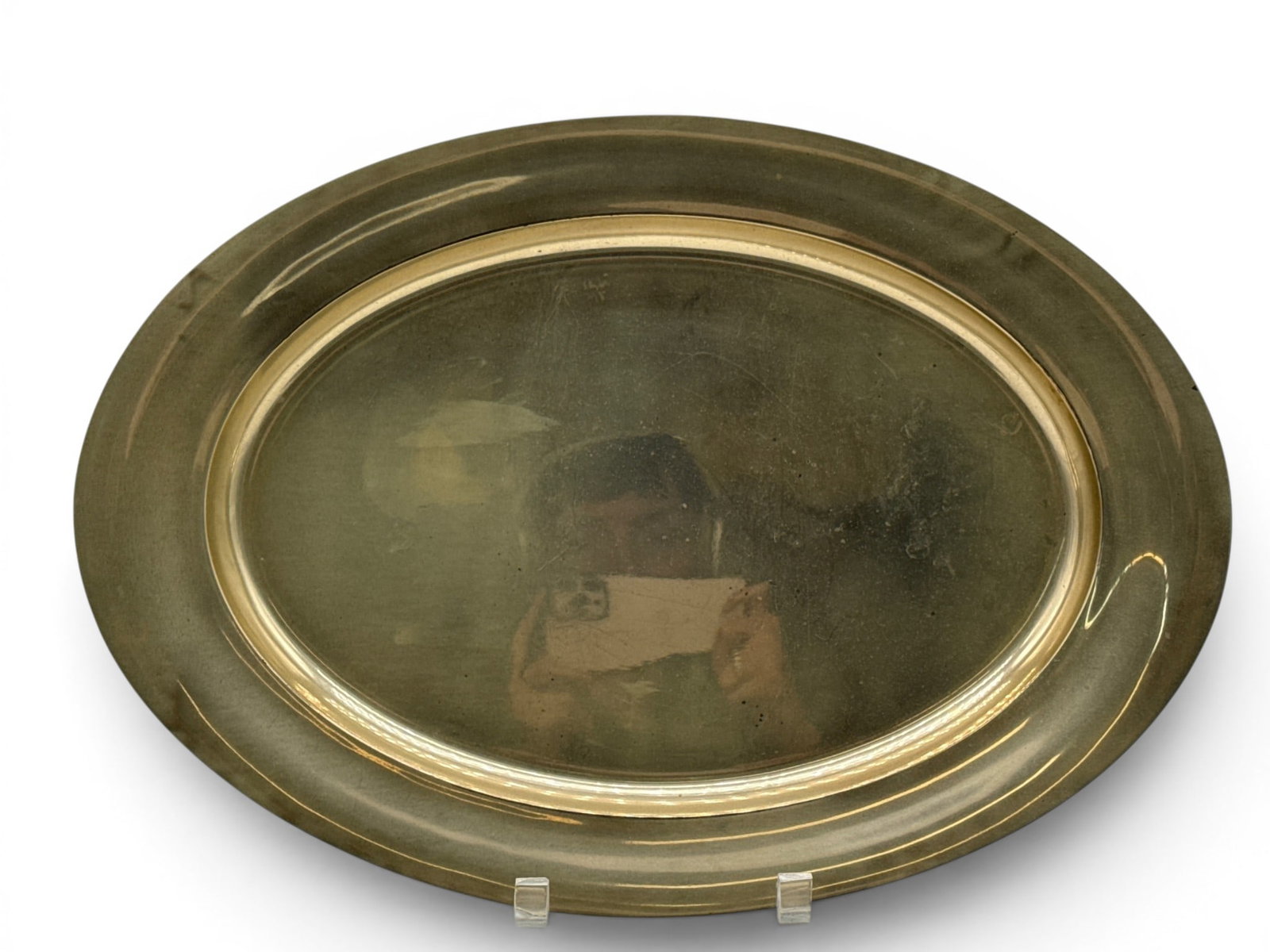 Towle Sterling Silver Oval Platter: A large Towle sterling silver platter of ovoid form. Hallmarked verso. 12in tall x 18in wide. 37 ozt. | You have additional shipping options, and are not required to use Live Shipping. Additional ship