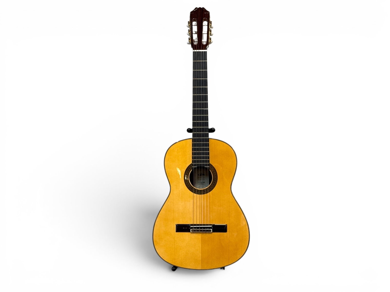 Aria AC80 Acoustic Concert Guitar: An Aria AC80 concert acoustic guitar, produced under the supervision of Shiro Arai, the founder of Aria Guitars. Made in Spain. With case. | You have additional shipping options, and are not required 