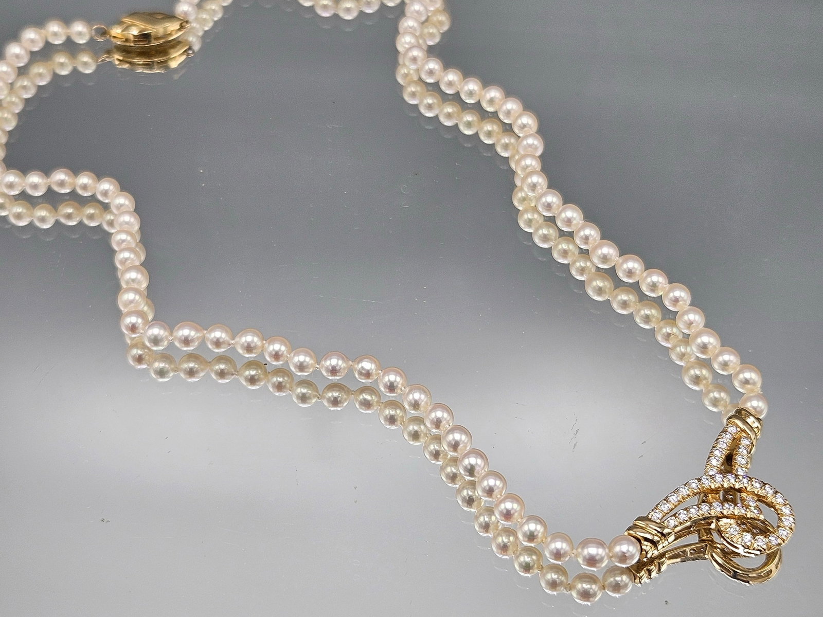 Pearl Necklace with Diamonds (1 of 4)