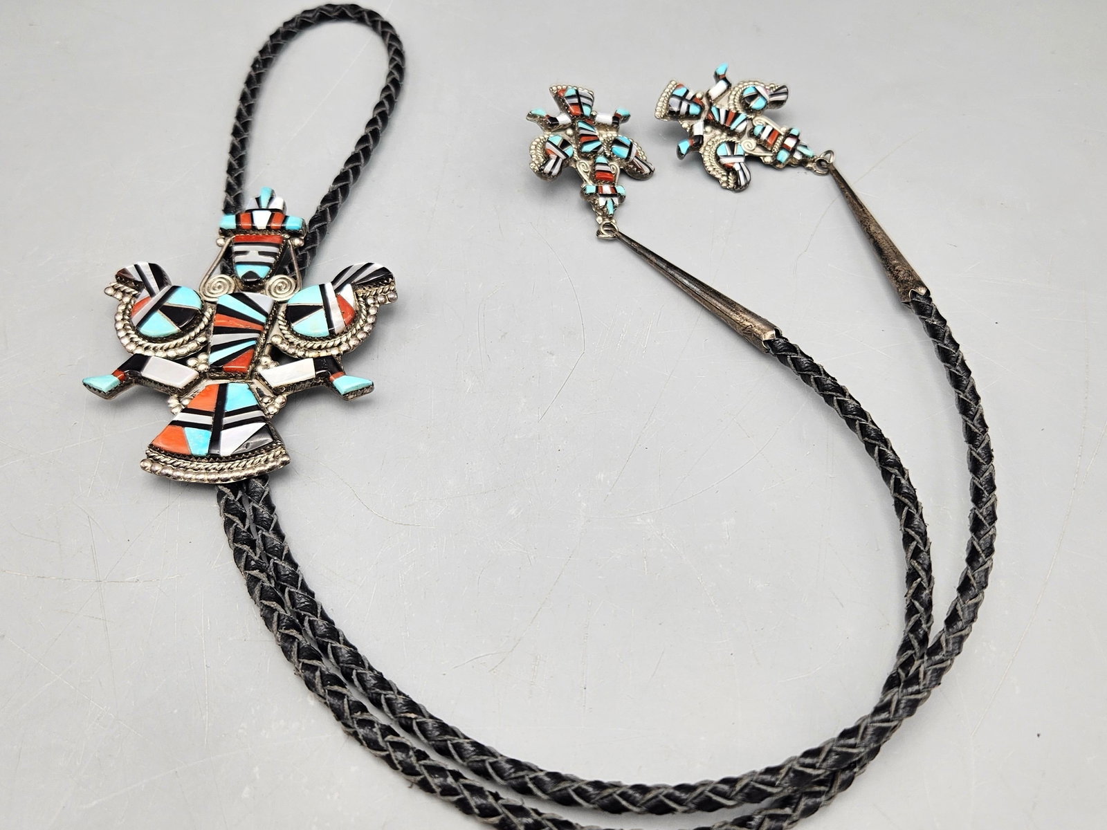 Zuni Silver Knife Wing Bolo Tie (1 of 4)