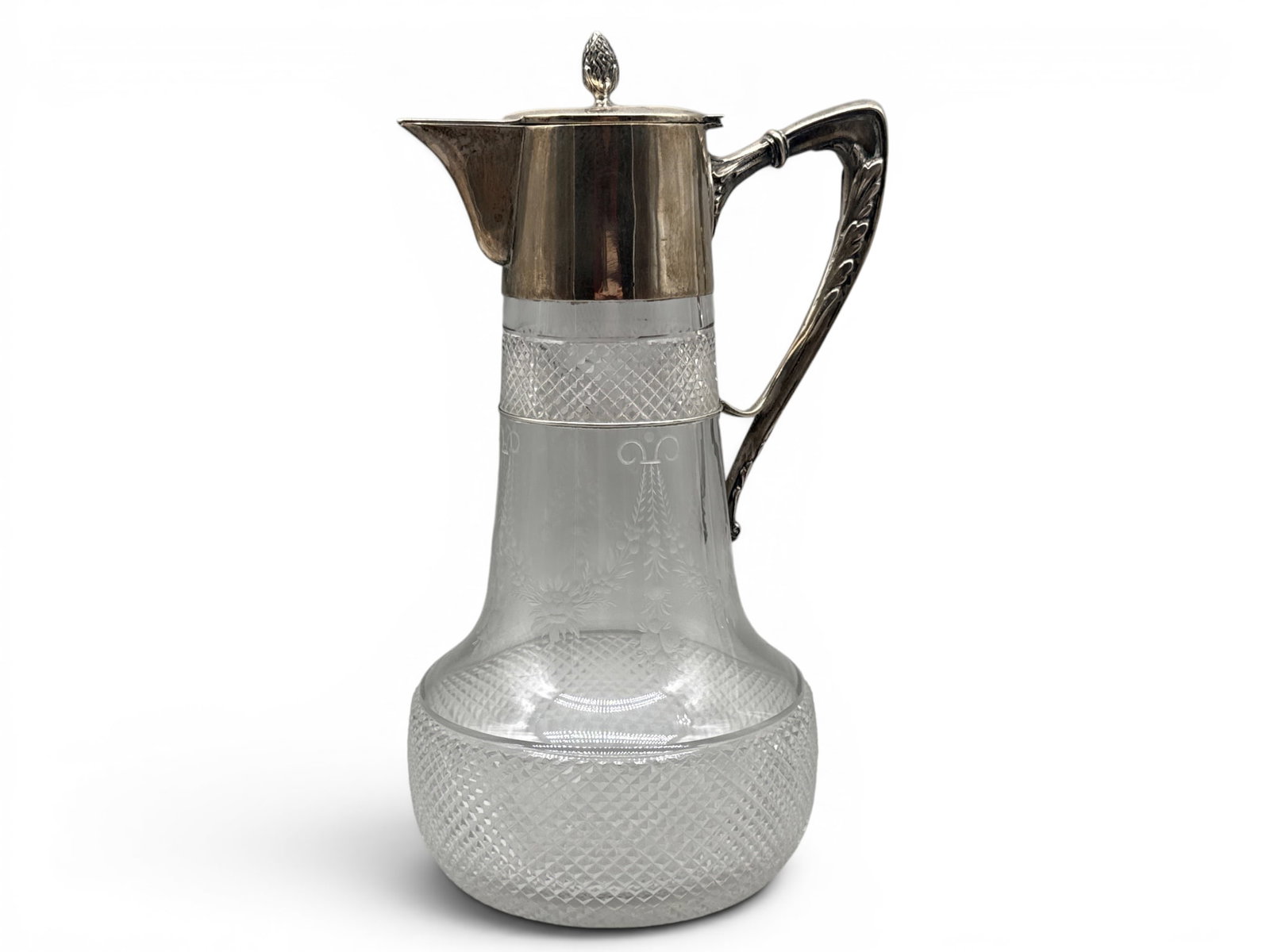19th C. Austrian Sterling Crystal Claret Jug (1 of 5)