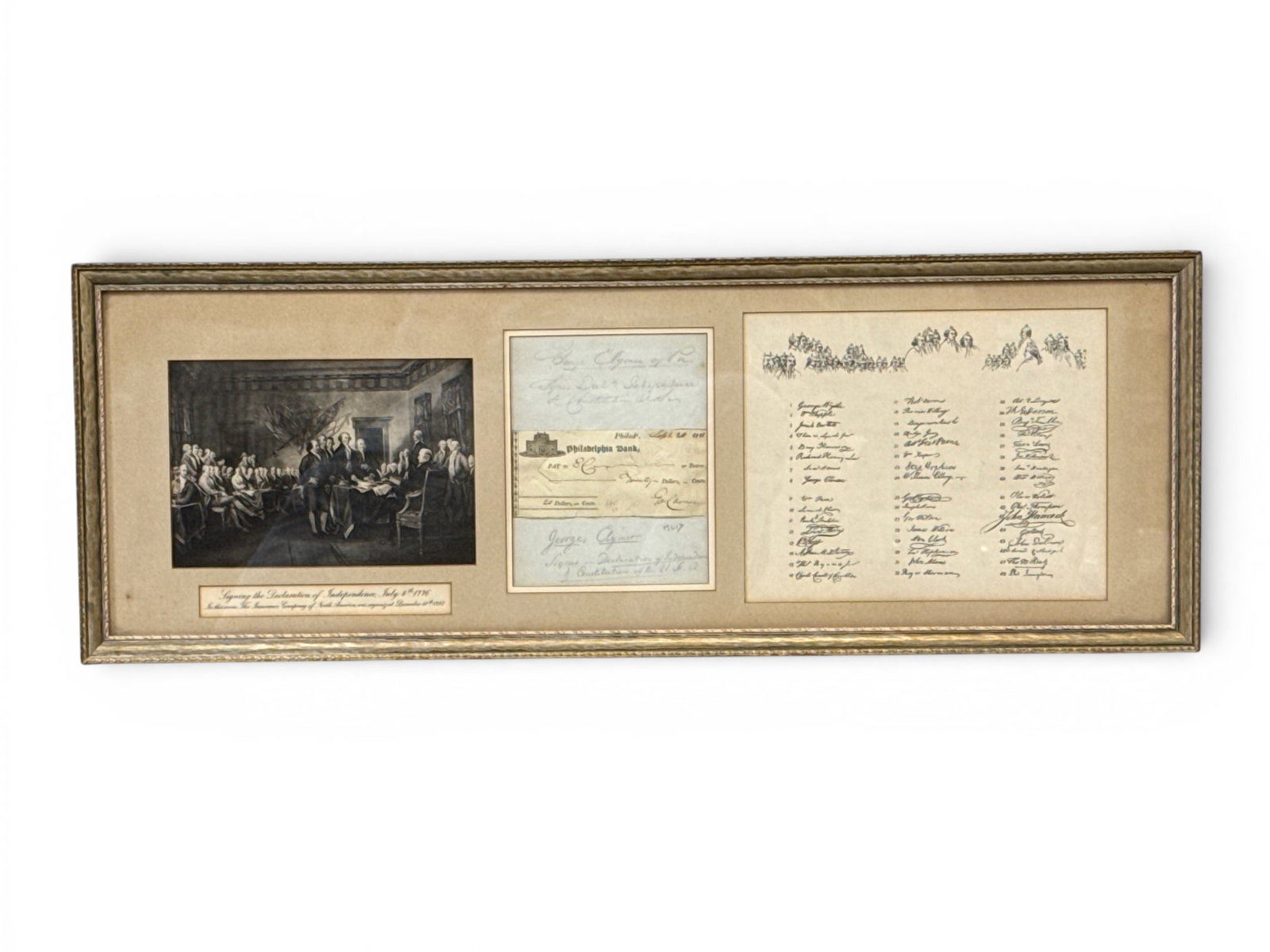 Founding Father George Clymer Signed Check in Display (1 of 6)