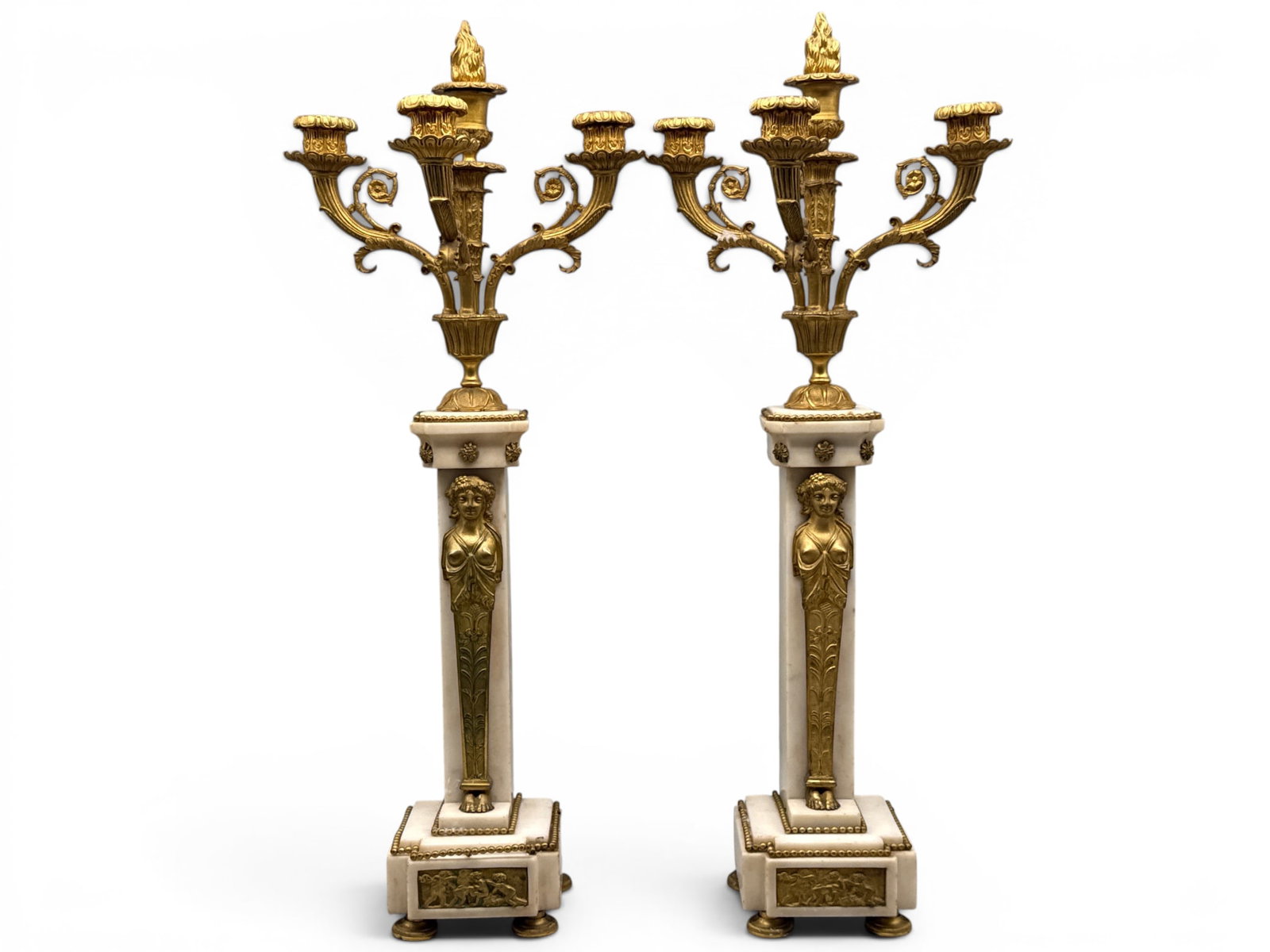 French Empire Bronze and Marble Candelabras (1 of 7)
