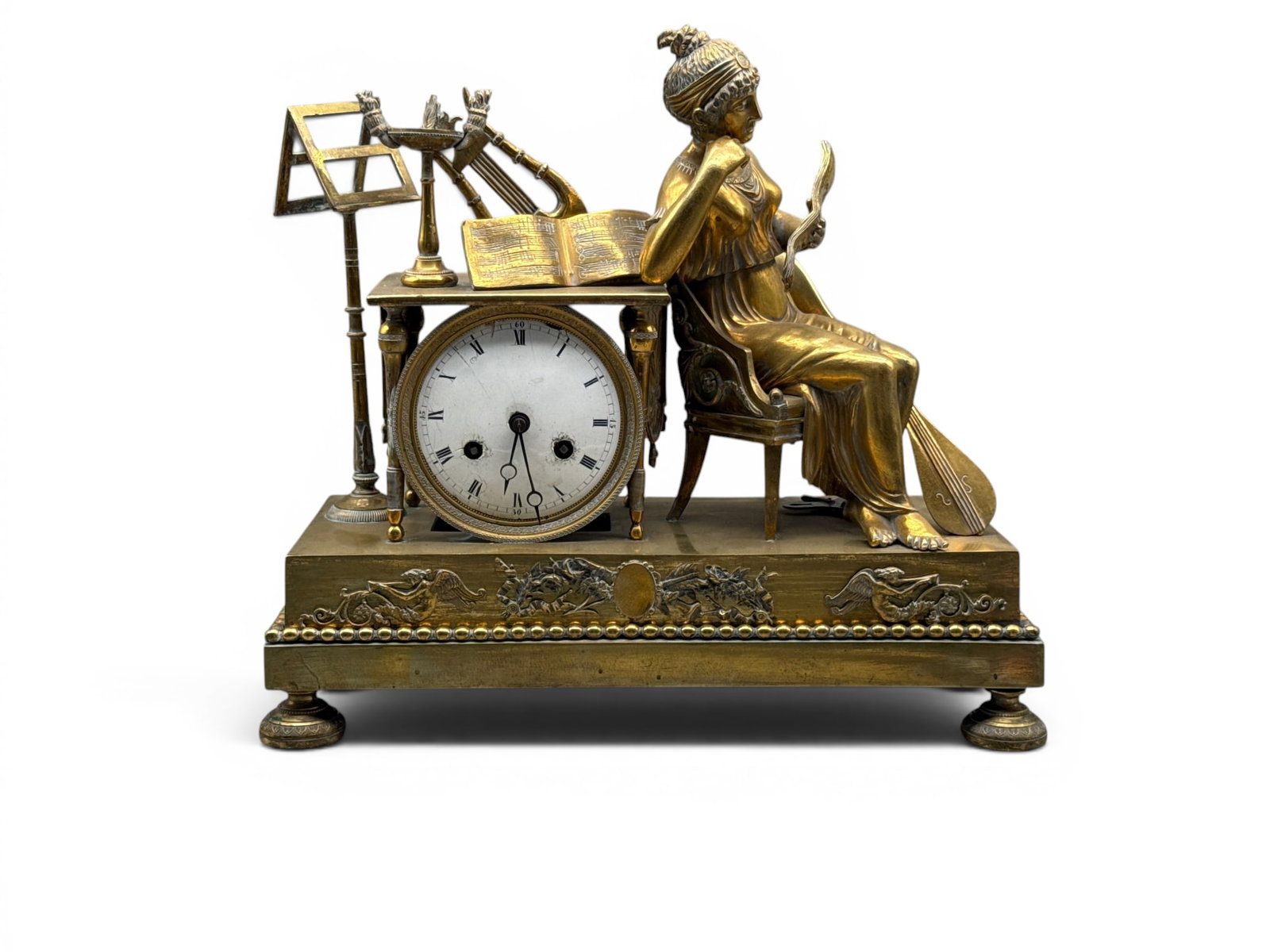 French Empire Bronze Mantel Clock (1 of 7)