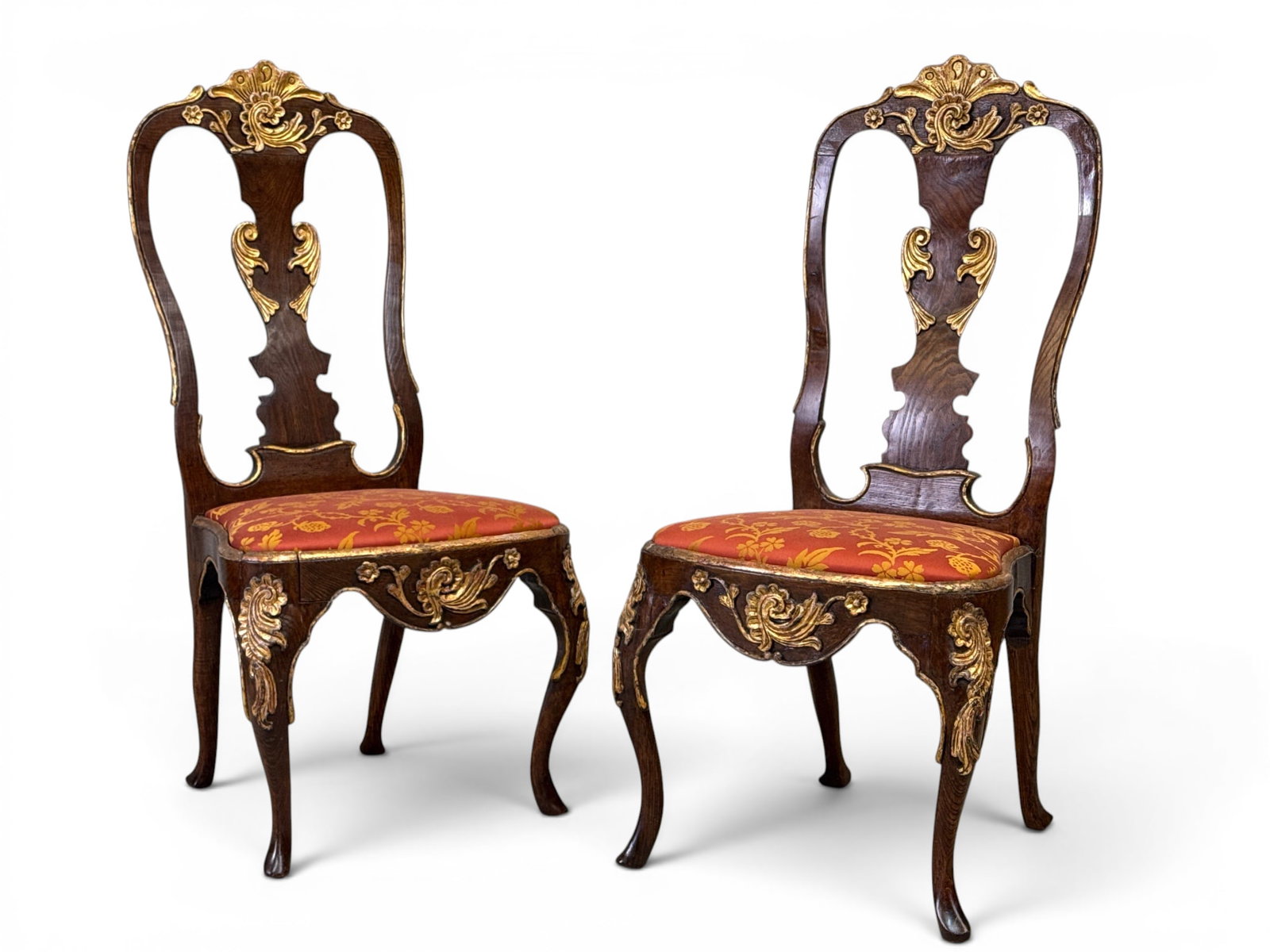Pair of Rococo-style Parcel Gilt Side Chairs (1 of 7)