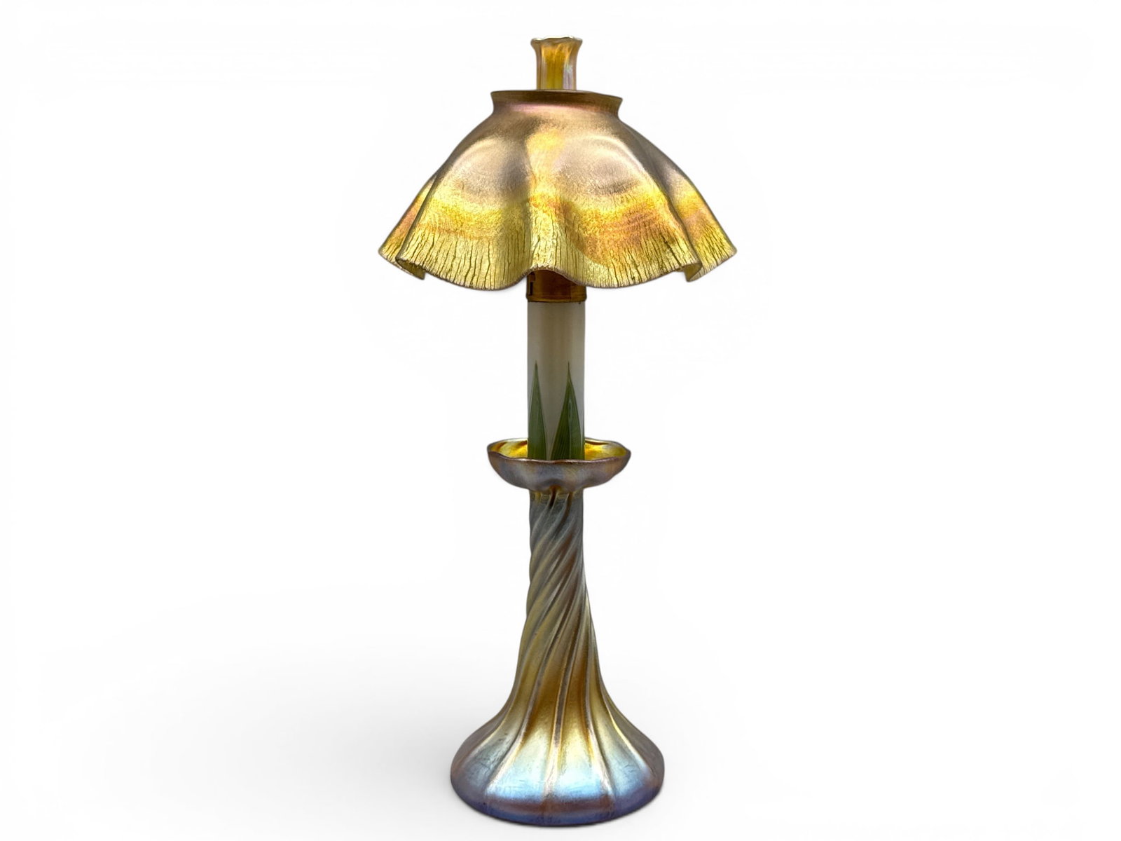 Louis Comfort Tiffany Favrile Candlestick Lamp (1 of 10)