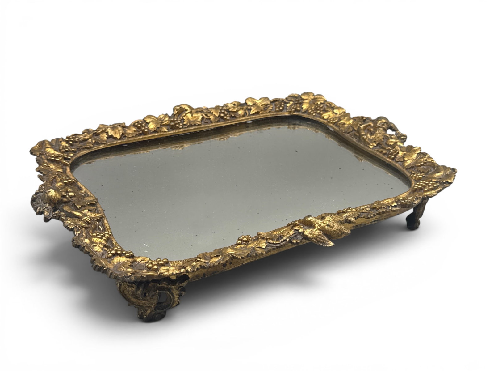 French Rococo Bronze Plateau Mirror (1 of 8)